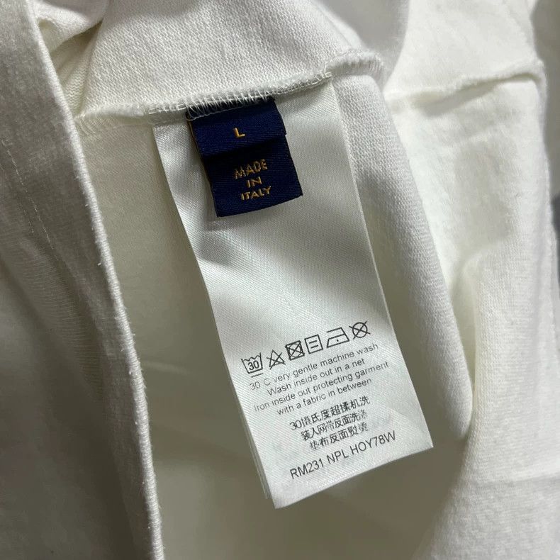 Louis Vuitton White Rainbow Letter Print Round Neck Short