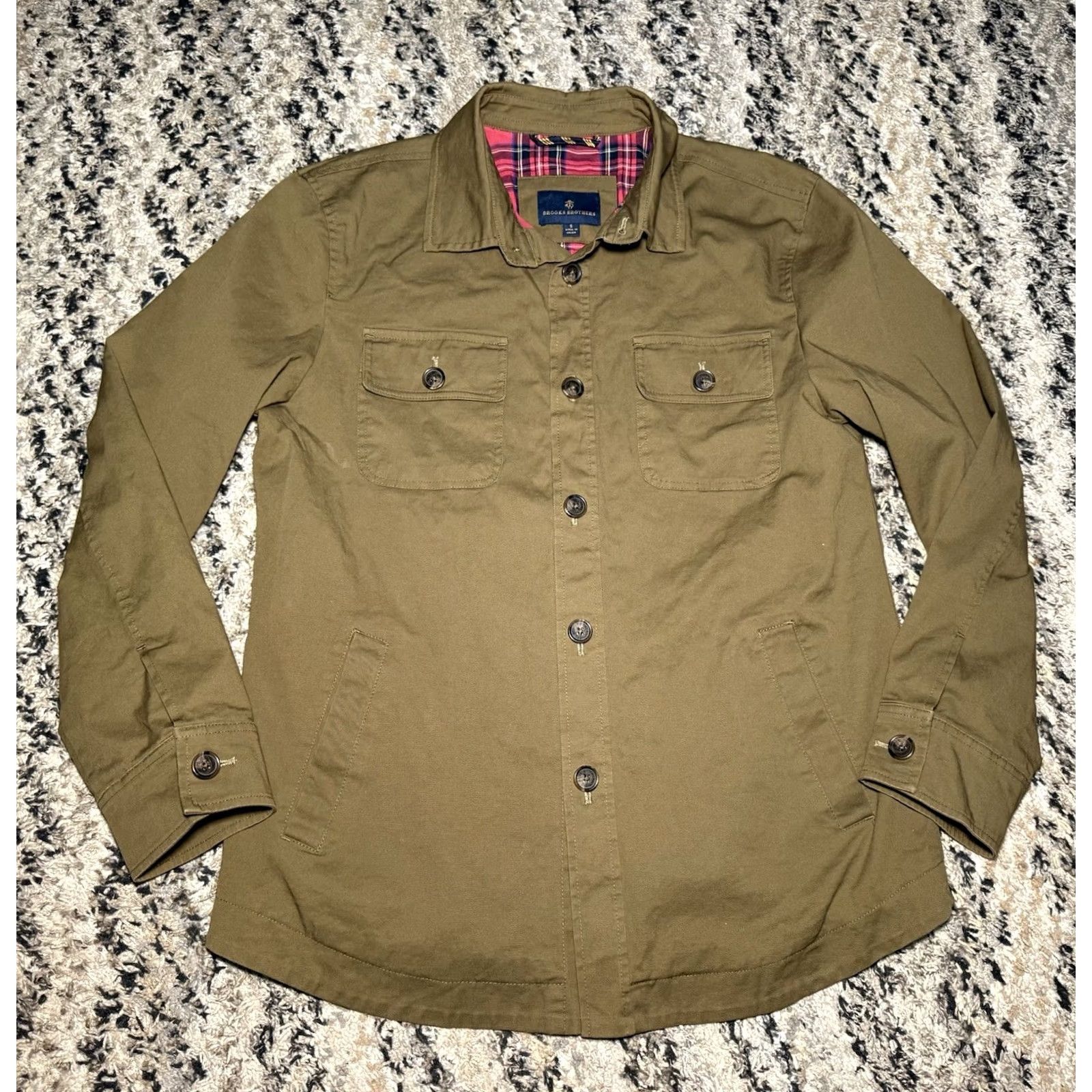 Brooks Brothers Brooks Brothers Khaki Button Up Jacket Utility Shacket Plaid Lined Mens Small Size US S / EU 44-46 / 1 - 2 Thumbnail