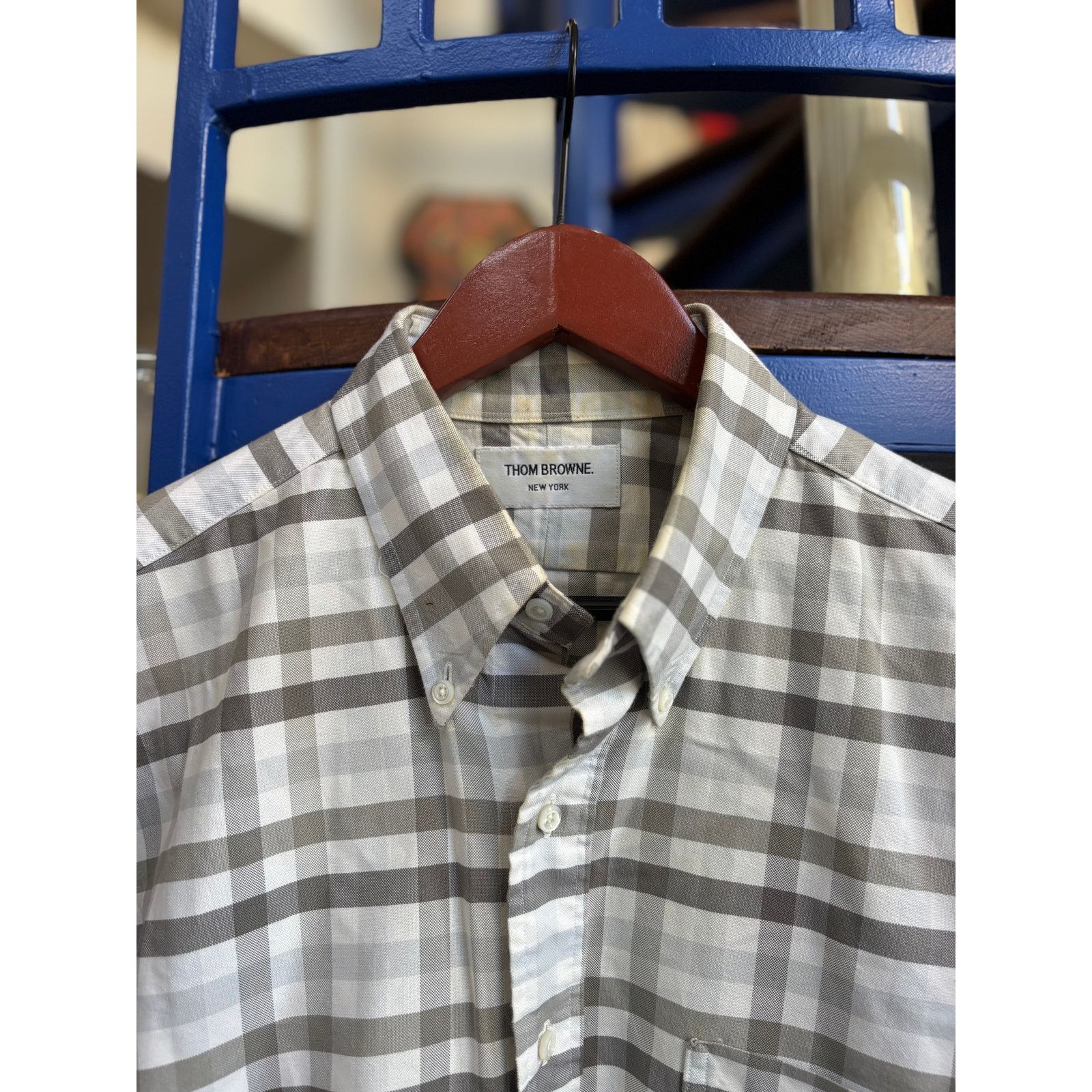 Thom Browne Thom Browne Grey Plaid Button Down Shirt Size 5 (XXL) Size US XXL / EU 58 / 5 - 3 Thumbnail