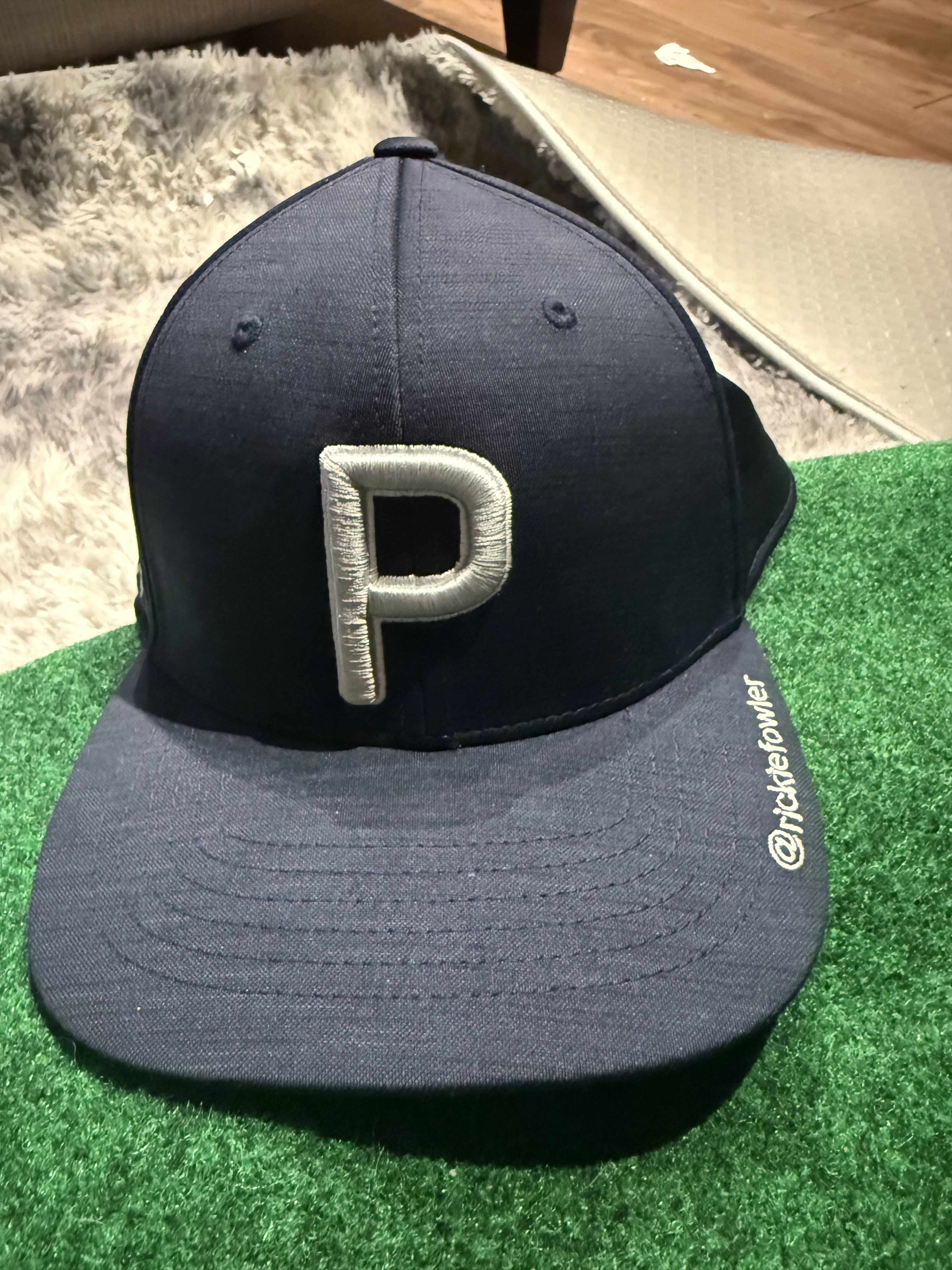 Puma Ricky Fowler PGA Tour Issued 110 PUMA Cap Blue And White Size ONE SIZE - 3 Thumbnail