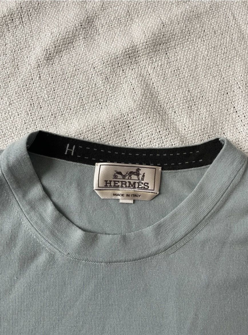Hermes Hermes Men’s Light Blue Wool Light Pull Sweater L Size Size US M / EU 48-50 / 2 - 2 Thumbnail