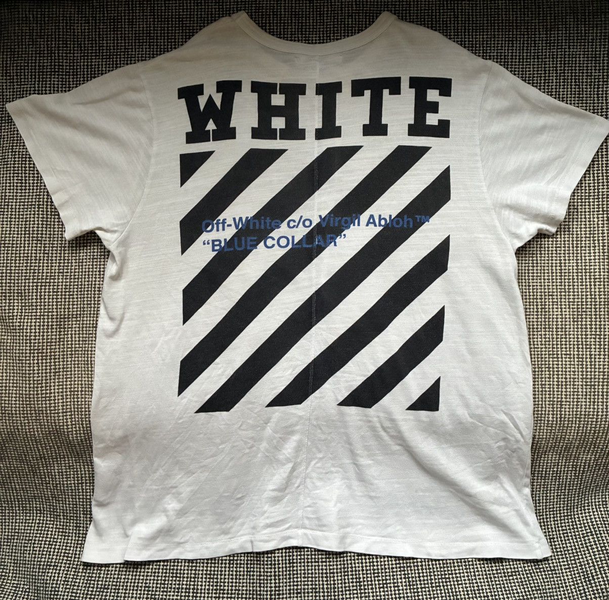 Off-White Off-White x Virgil Abloh "Blue Collar" Tee Size US M / EU 48-50 / 2 - 2 Thumbnail