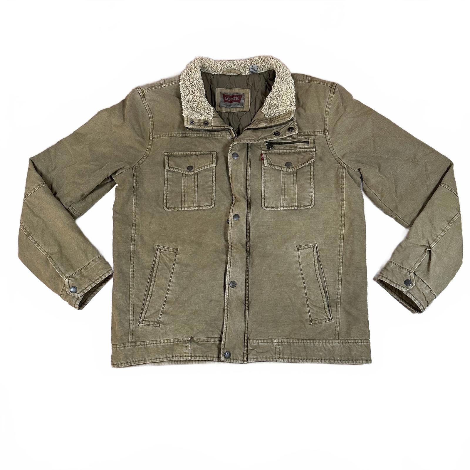 Levi's Levi's Men's Utility Jacket Size M Tan Sherpa Lined Size US M / EU 48-50 / 2 - 1 Thumbnail