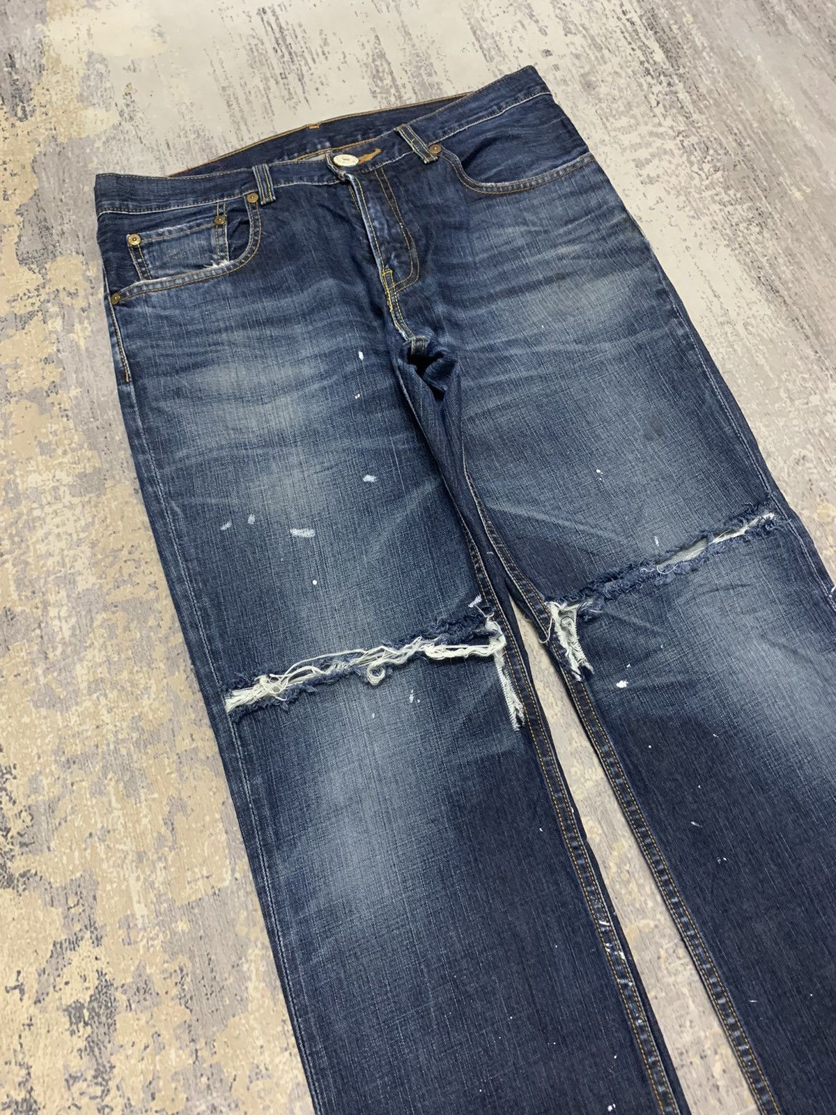 Levi's Levi’s 502 Distressed Straight Leg Jeans – Vintage Denim Size US 34 / EU 50 - 2 Thumbnail
