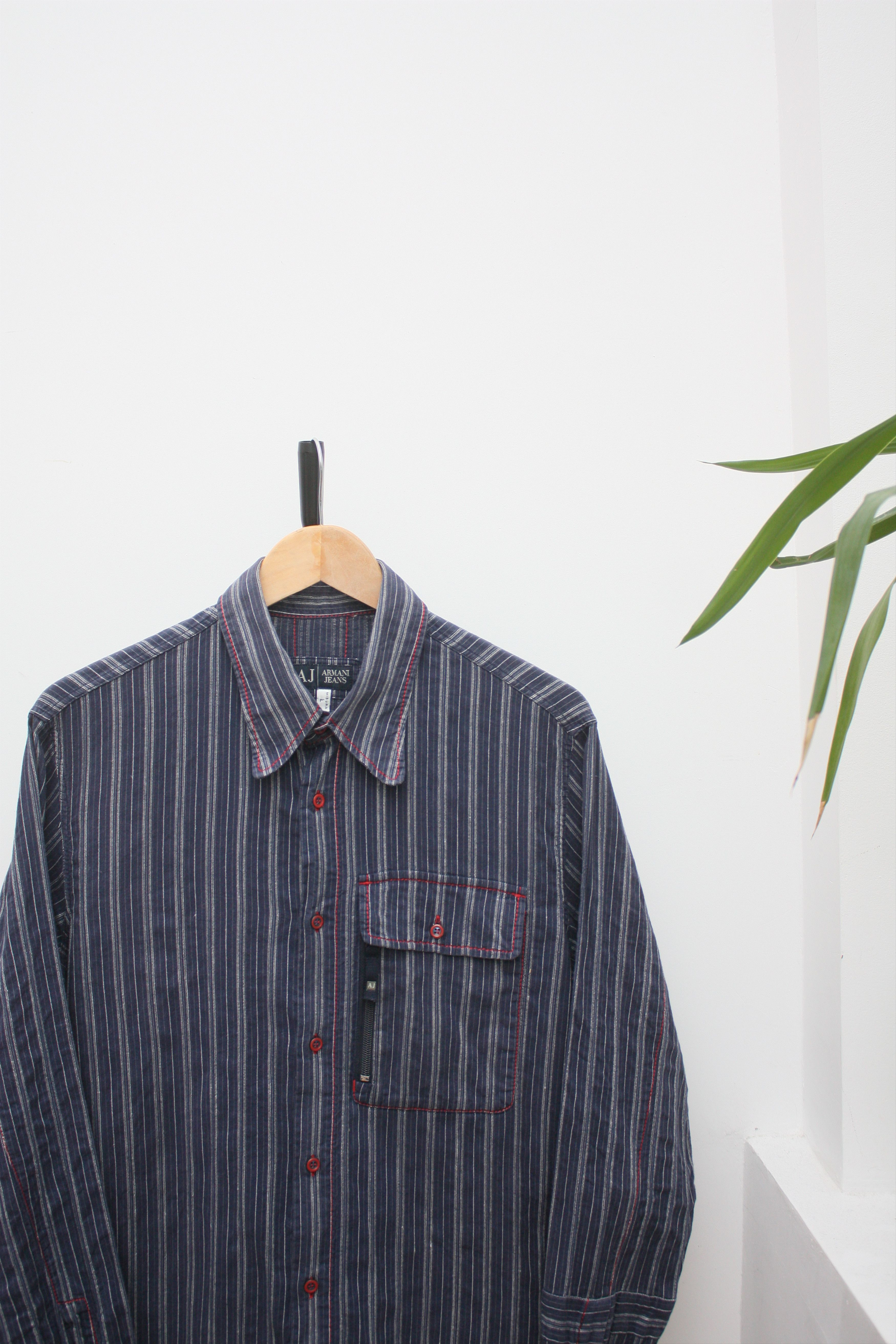 Armani Jeans Vintage Stripped Shirt Men's Large