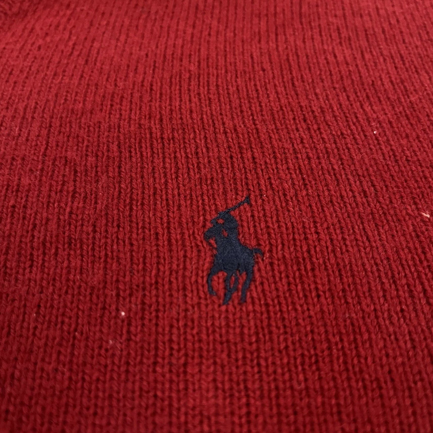Ralph Lauren Ralph Lauren Sweater Mens XL Red Lambs Wool V-Neck Pullover Polo Pony Embroidered Logo Classic Designer Knit Squared Pattern No N/A Size US XL / EU 56 / 4 - 3 Thumbnail