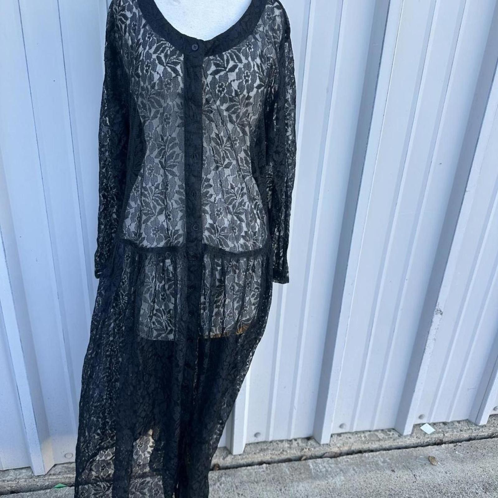 Other Black lace midi dress #gothic #whimsygoth Size L / US 10 / IT 46 - 7 Thumbnail