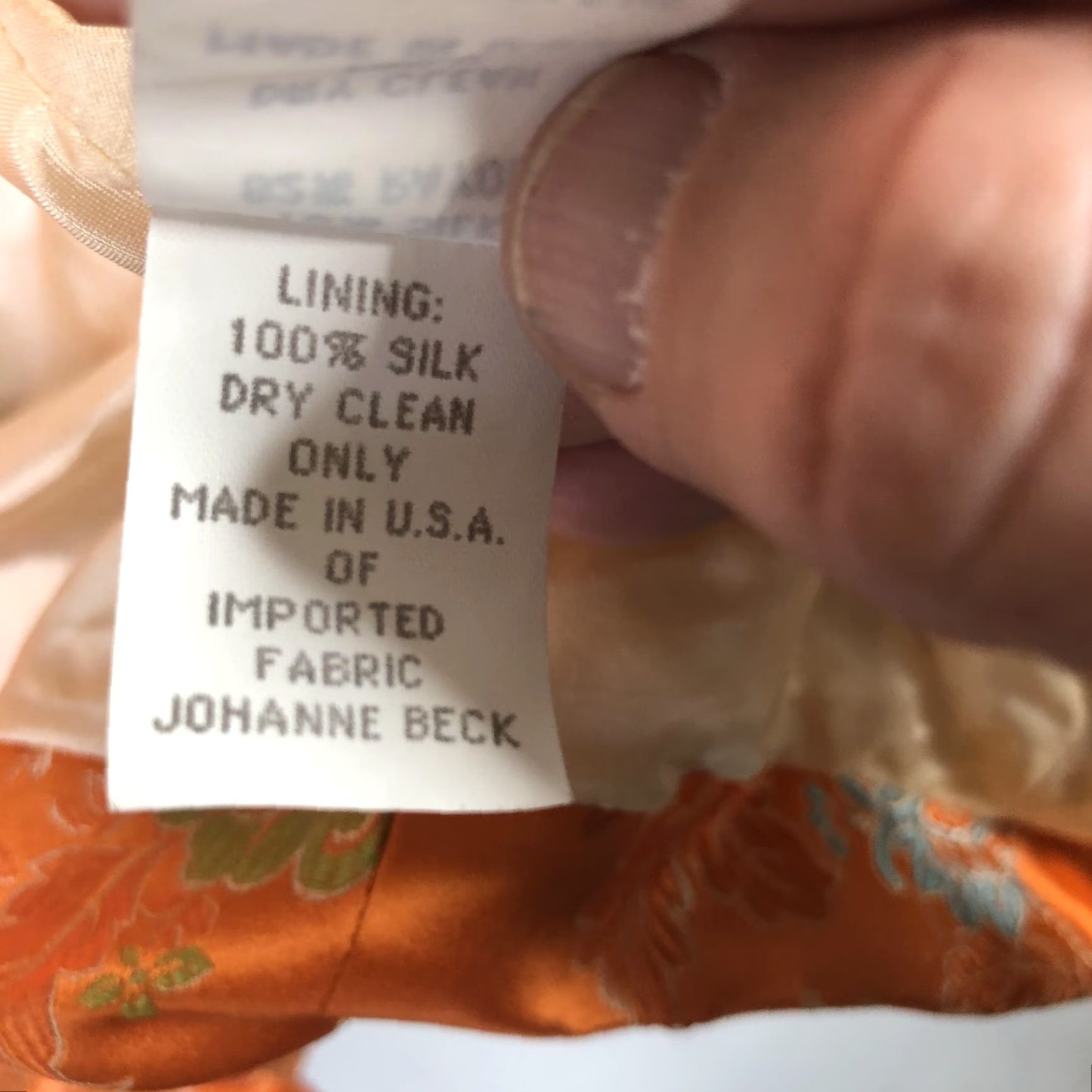Vintage Johanne Beck Blazer Womens Medium Orange Silk Blend Floral Embroidered Satin Blazer - Formal Party/Cocktail Womens Size M / US 6-8 / IT 42-44 - 5 Thumbnail
