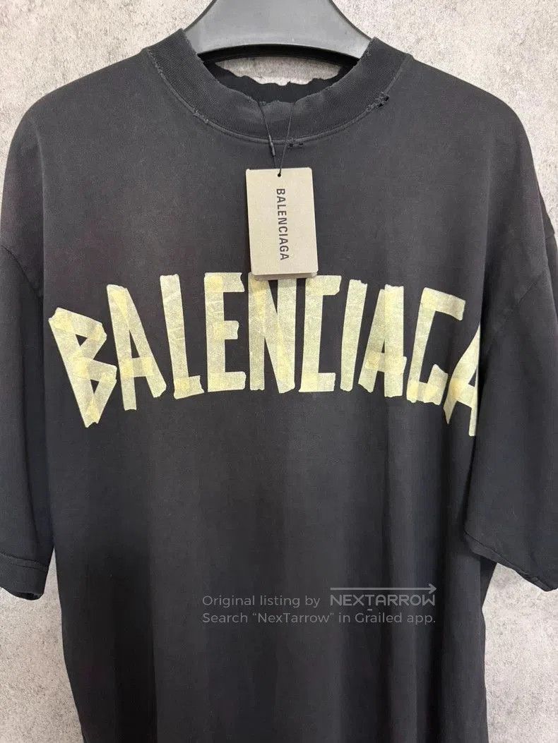Balenciaga Balenciaga Men's Black Tape Short Sleeve. Size US S / EU 44-46 / 1 - 2 Thumbnail