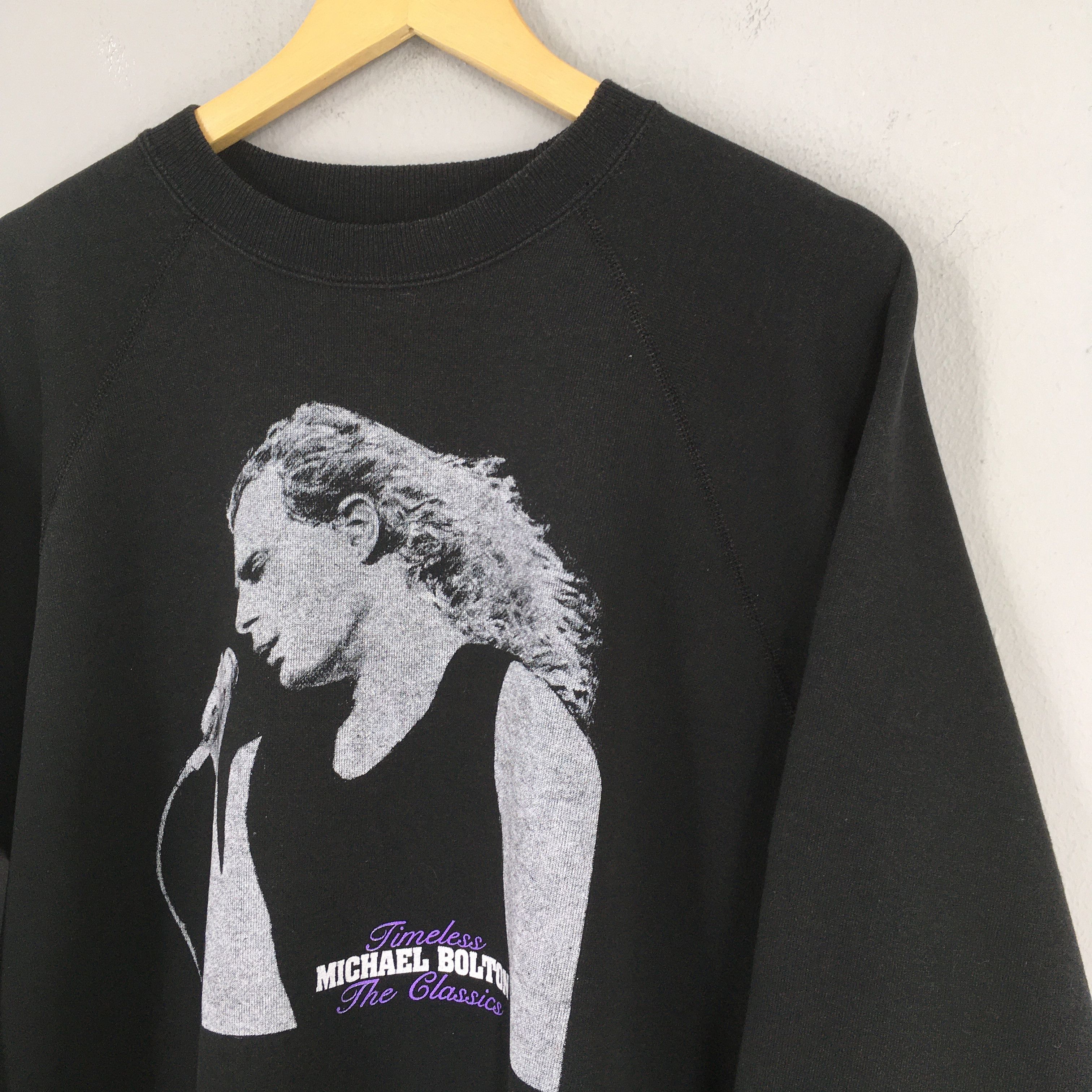 Band Tees Vintage 90s Michael Bolton Singer Black Sweatshirt XLarge Size US XL / EU 56 / 4 - 3 Thumbnail