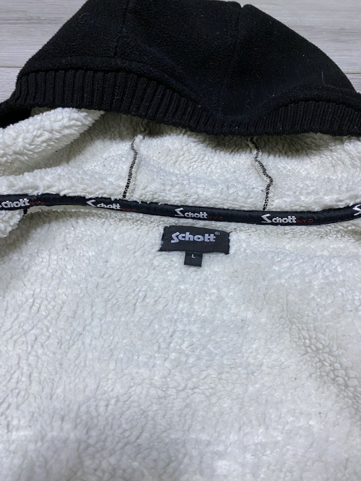 Schott Schott fleece zip big logo vintage hoodie jacket Size US L / EU 52-54 / 3 - 8 Thumbnail