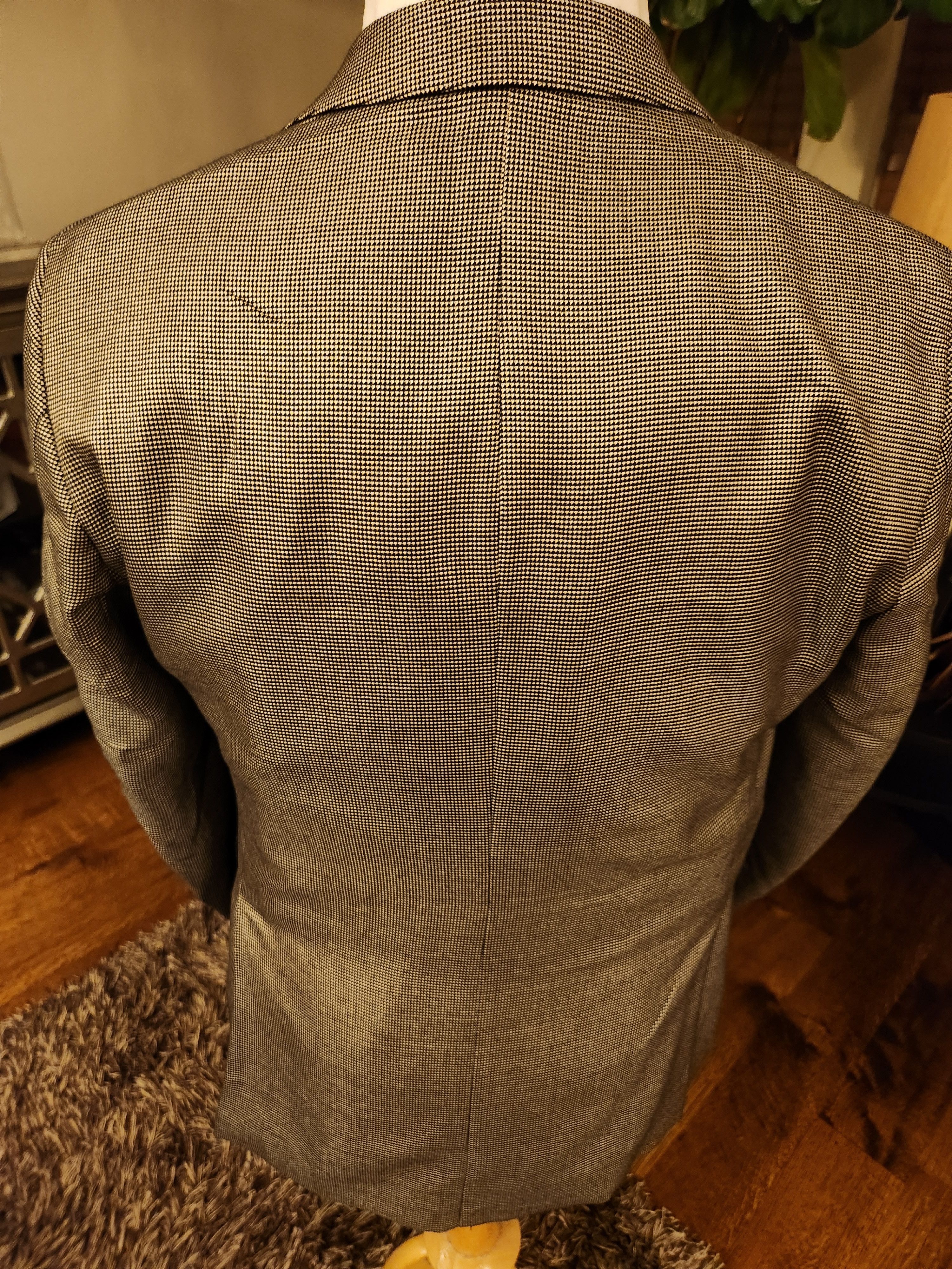 Ermenegildo Zegna Tindari Black & Gray Check Silk Blend Blazer Size 40R - 2 Thumbnail