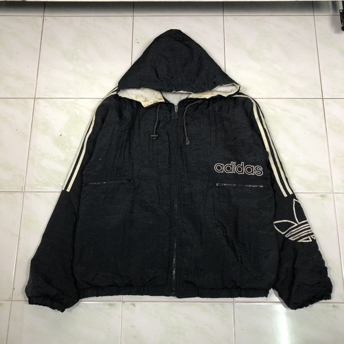 Adidas 📌Vintage Zipper Hoodie Jacket Adidas Big Logo Size US M / EU 48-50 / 2 - 1 Thumbnail
