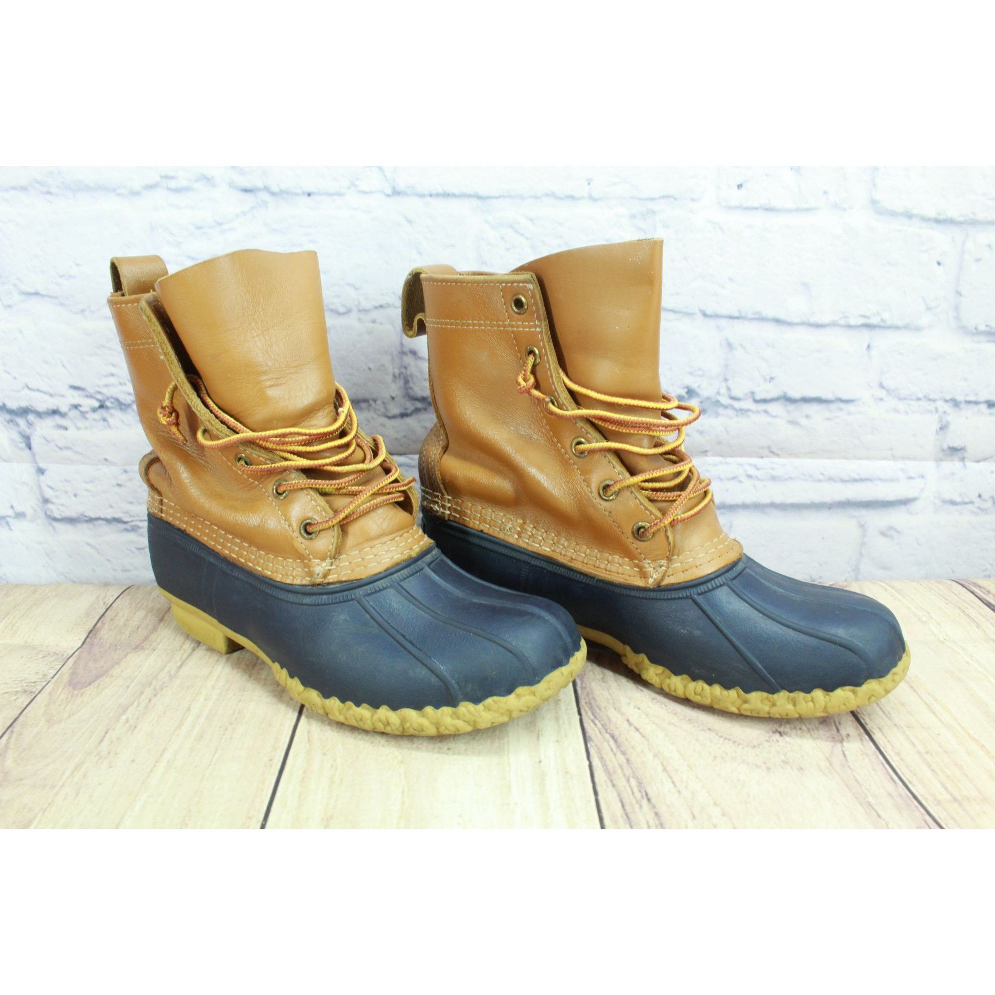 L.L. Bean × Leather LL Bean Women's Leather Unlined Ankle Duck Boots Size 7 M Size US 7 / IT 37 - 3 Thumbnail