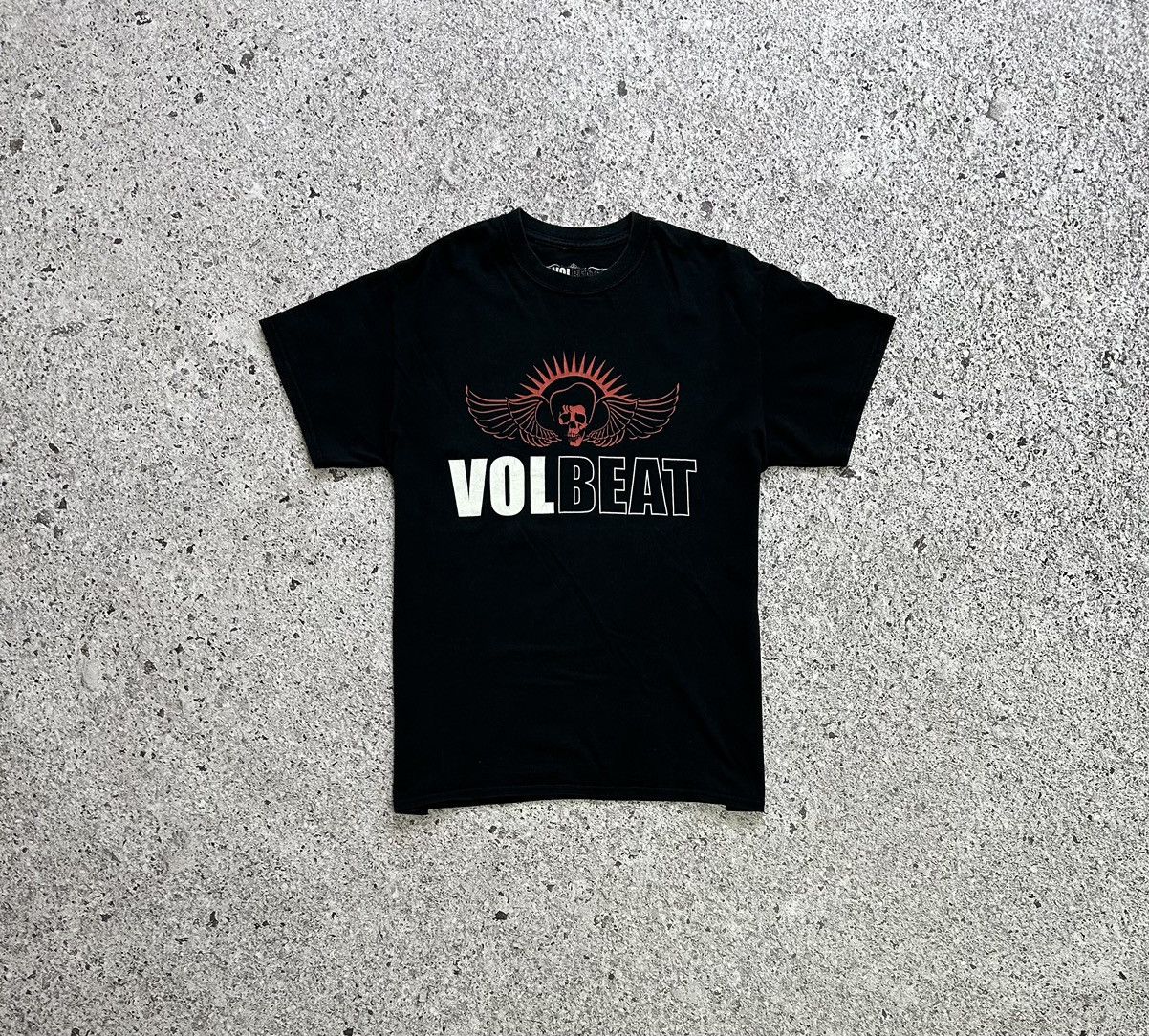 Band Tees × Vintage Vintage 2000s Volbeat Rock Band Retro Skull Logo T-Shirt Size US M / EU 48-50 / 2 - 1 Thumbnail