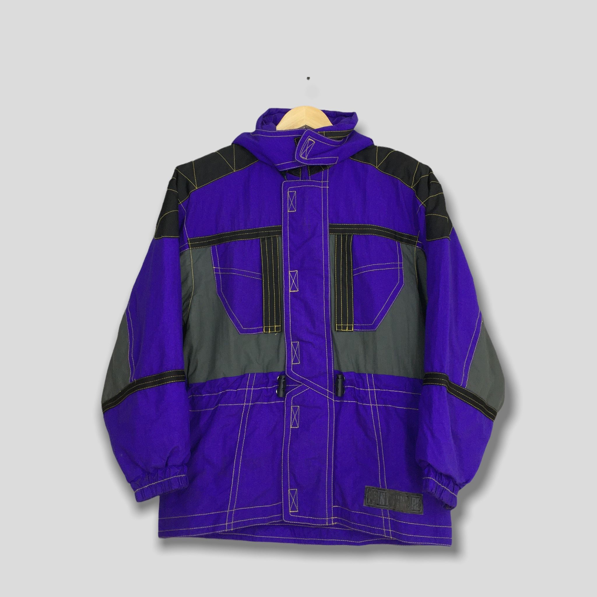 image of Vintage Point Square Ski Wear Bomber Jacket Small in Purple, Men's