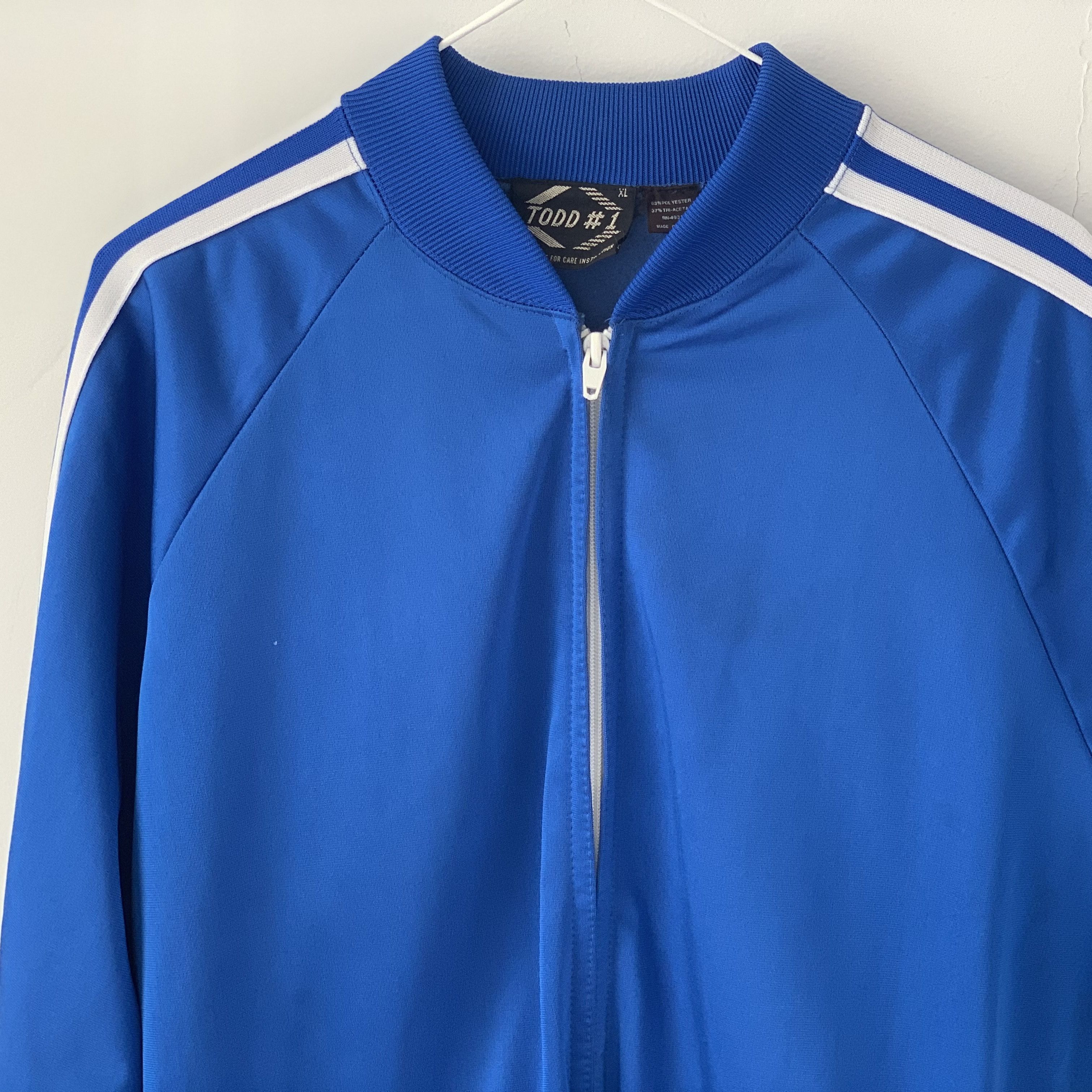 Other Vintage 80s striped zipper warm-up jacket Size US L / EU 52-54 / 3 - 10 Thumbnail