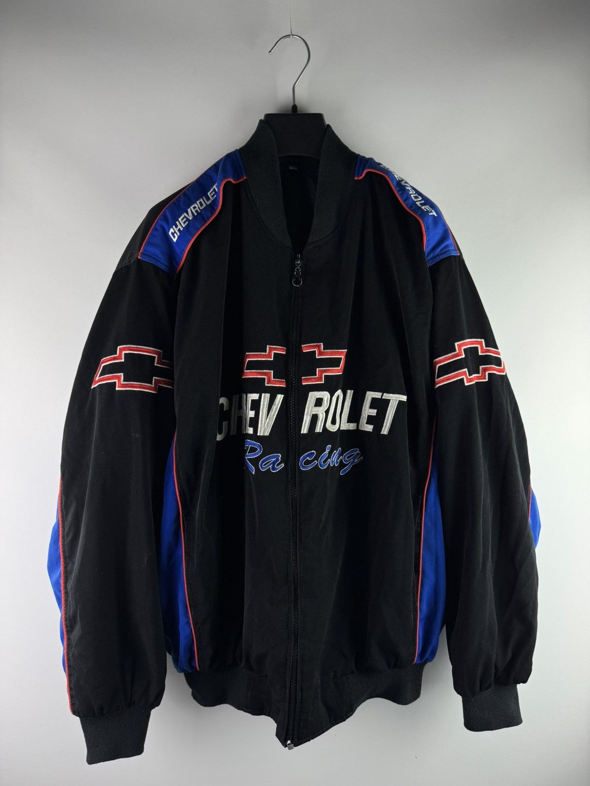 Chevrolet Vintage 90s Chevrolet Racing Bomber Zipper Jacket NASCAR Size US L / EU 52-54 / 3 - 1 Thumbnail