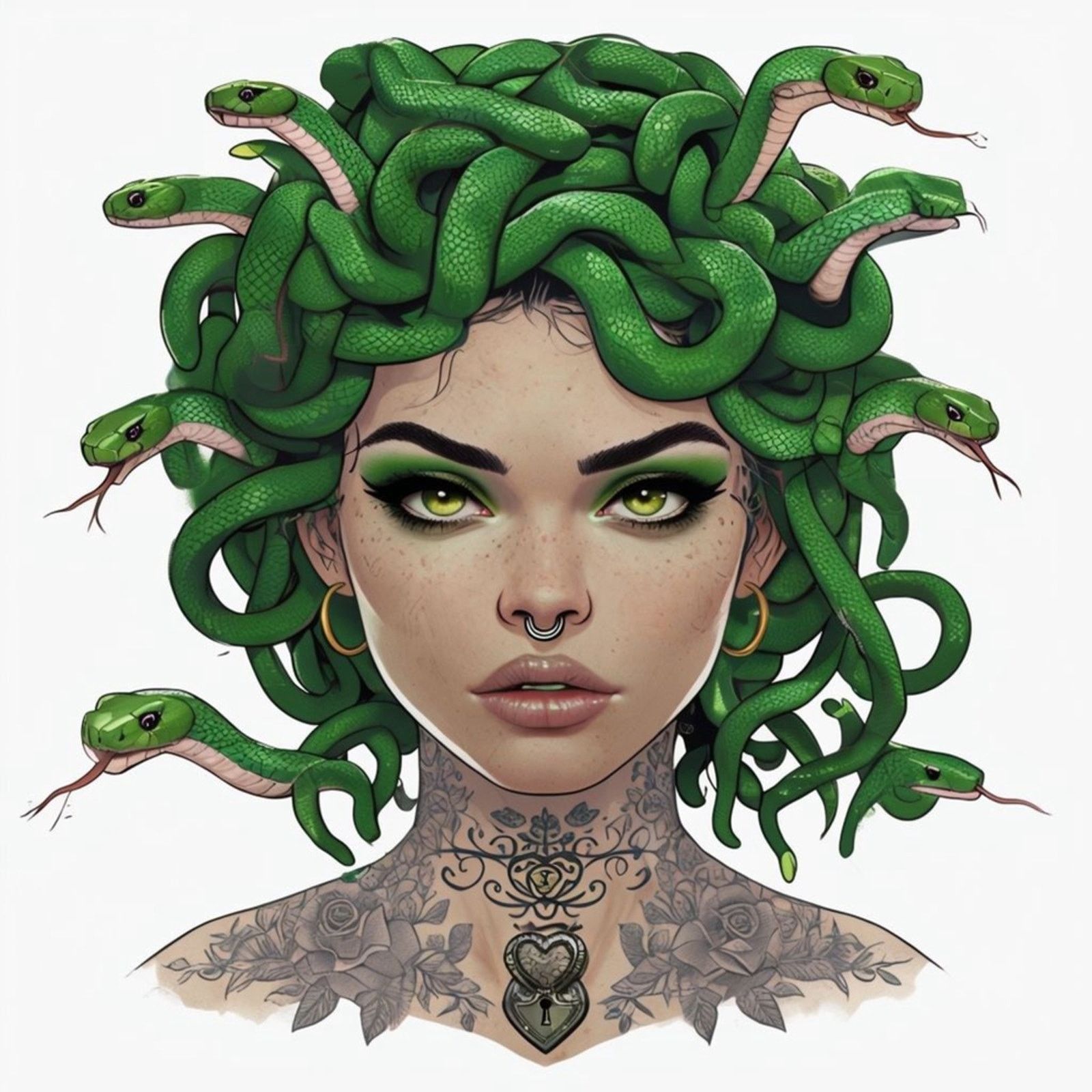 Handmade Handmade Medusa Graphic T-Shirt Black Mythical Serpent S Size S / US 4 / IT 40 - 5 Thumbnail
