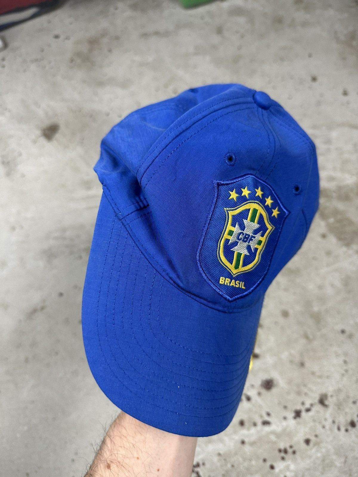Nike Vintage Y2K Nike x Brasil Blue Hat Cap Swoosh Size ONE SIZE - 4 Thumbnail