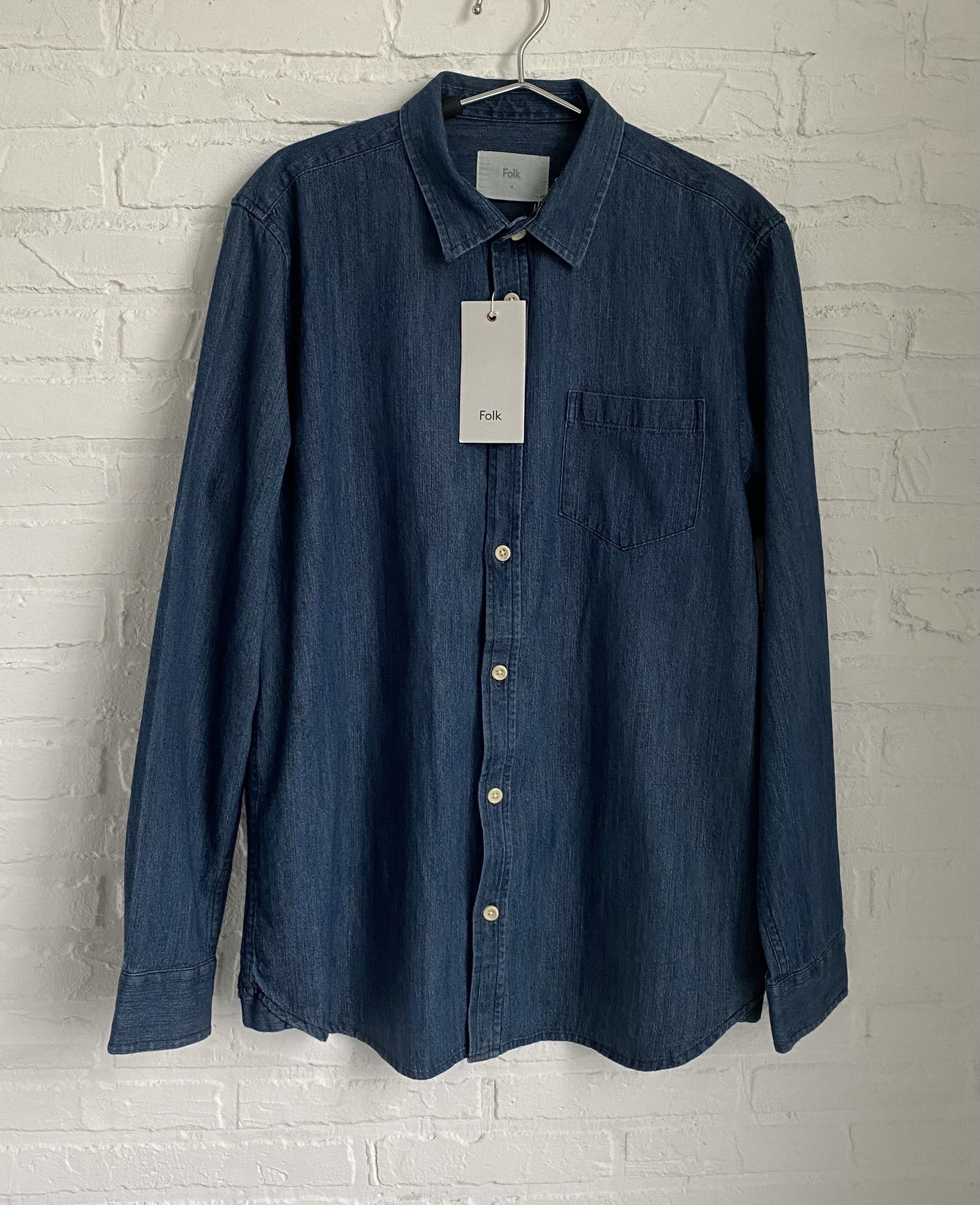 Folk Folk denim indigo shirt Size US L / EU 52-54 / 3 - 1 Thumbnail