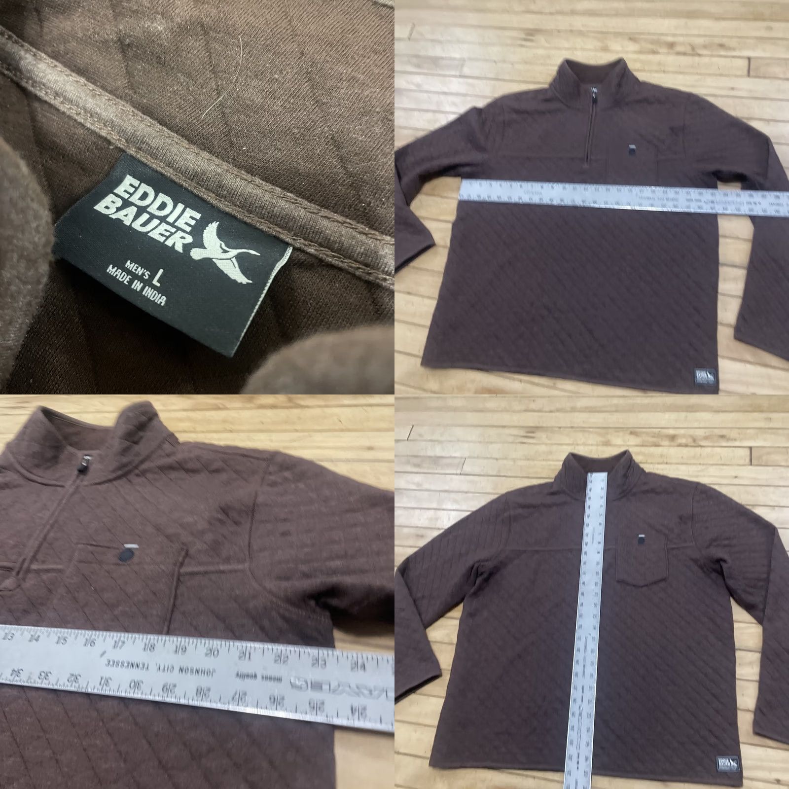 Eddie Bauer VINTAGE Eddie Bauer Hunting Quilted Texture 1/4 Zip Sweater Men L Brown Capsule Knit L Size US L / EU 52-54 / 3 - 8 Thumbnail