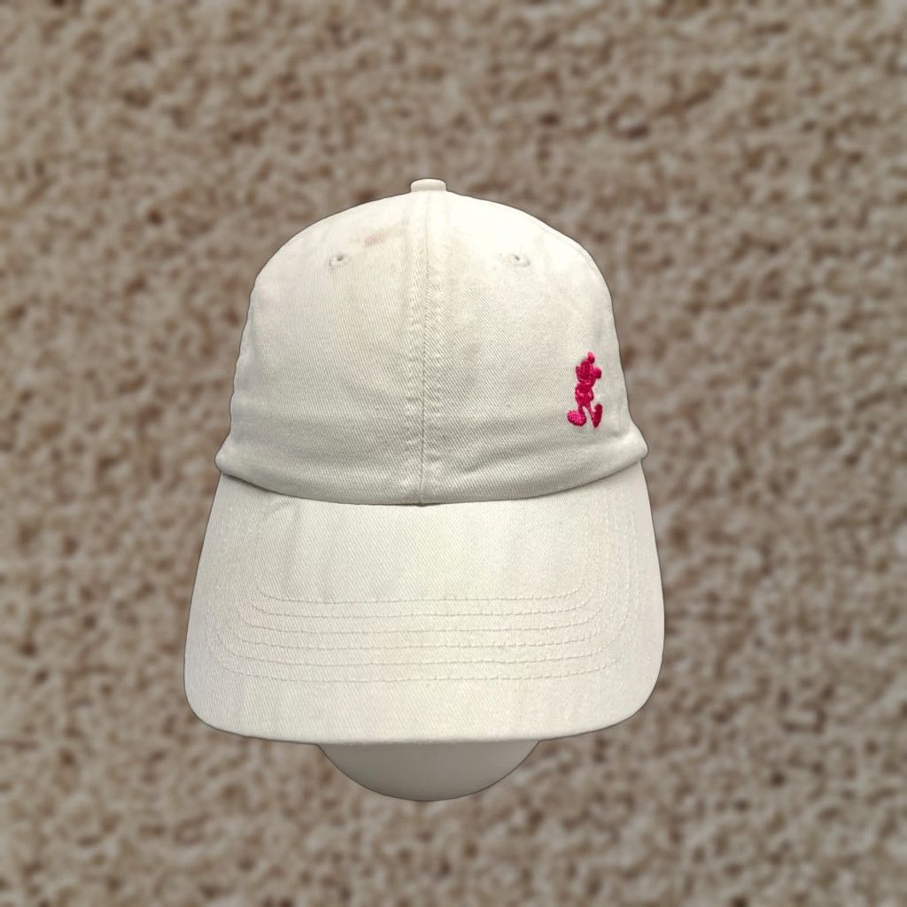 Disney Mickey Mouse Disneyland Resort Hat Cap Strap Back Adult One White 100% Cotton Size ONE SIZE - 1 Thumbnail