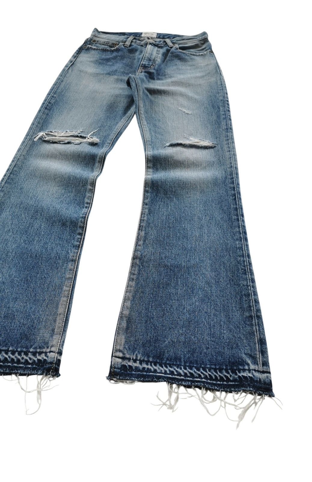 Takahiromiyashita The Soloist. Ungrid Flare Distressed Jeans Size US 27 - 1 Thumbnail