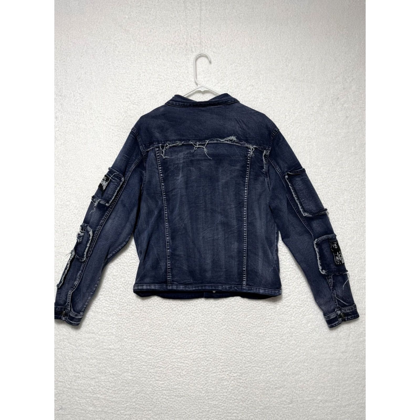 Denime Rebel Vengeance Denim Jacket Blue Men’s XL Jacket Bomber Jacket Casual Blue Rebellion Skull Gothic Size US 36 / EU 52 - 2 Thumbnail
