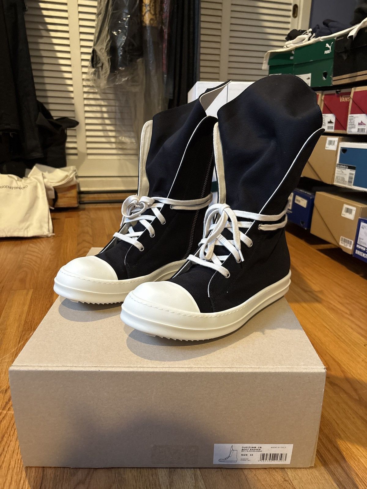 Rick Owens drkshdw laceless ramones boot sneaker size 43