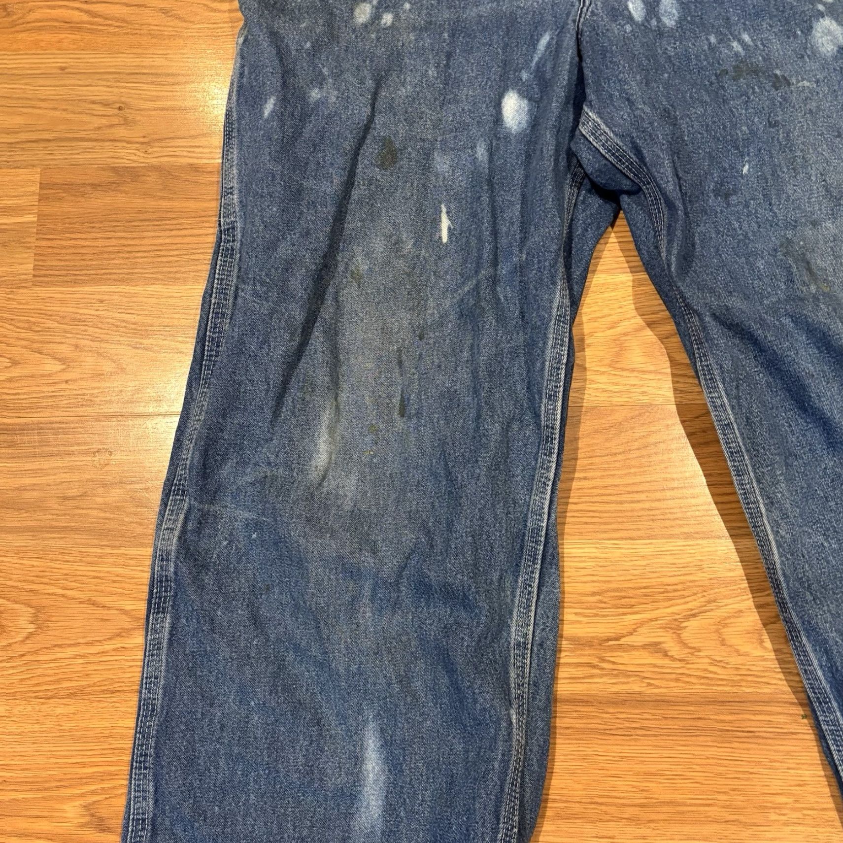 Carhartt VINTAGE Carhartt Overalls Jeans Work Bib Men's 38x32 Denim Blue 5-Pocket Distressed 90s Grunge USA Bib Jeans Mens Size US 38 / EU 54 - 6 Thumbnail