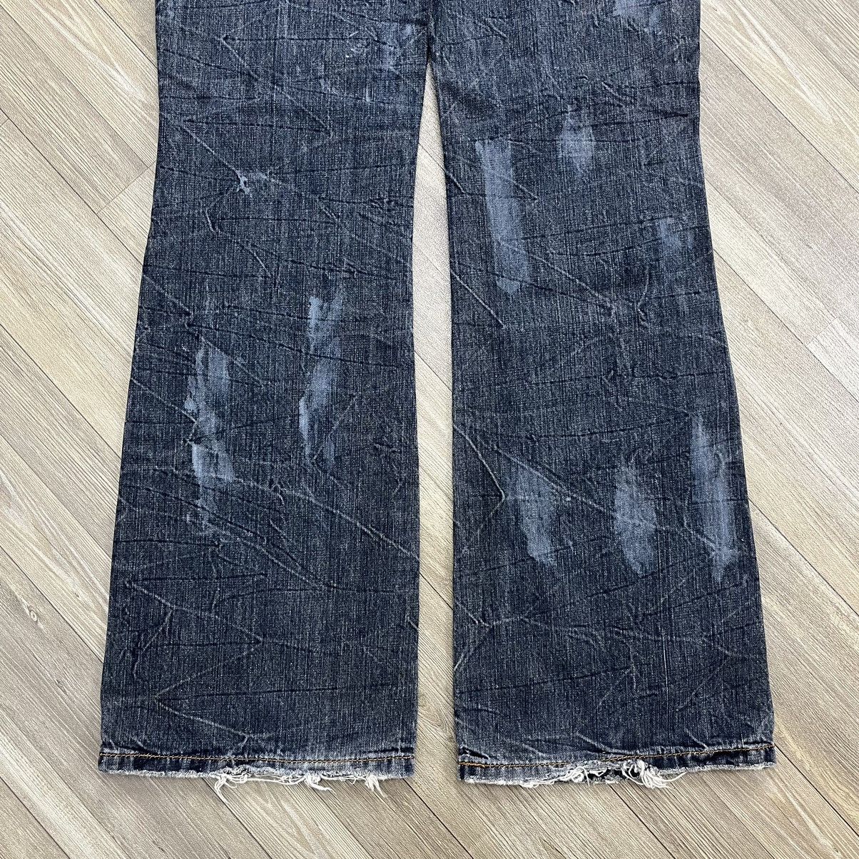 semanticdesign Y2K Semanticdesign Studded Distressed Flared Jeans BootCut Size US 31 - 17 Thumbnail