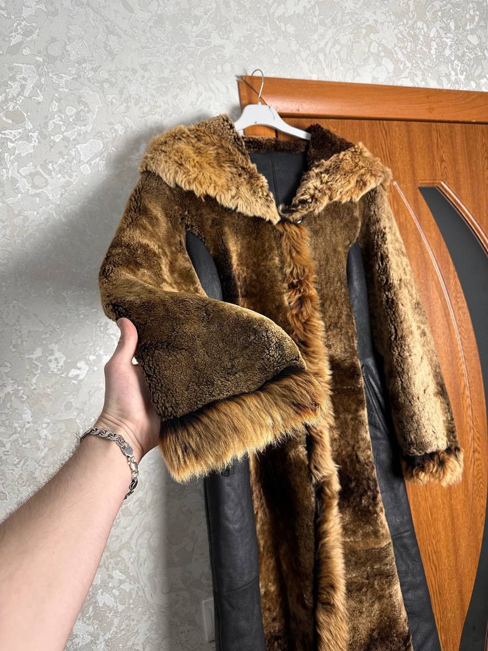 Dolce & Gabbana Archive Shearling Fur Leather Coat Rare
