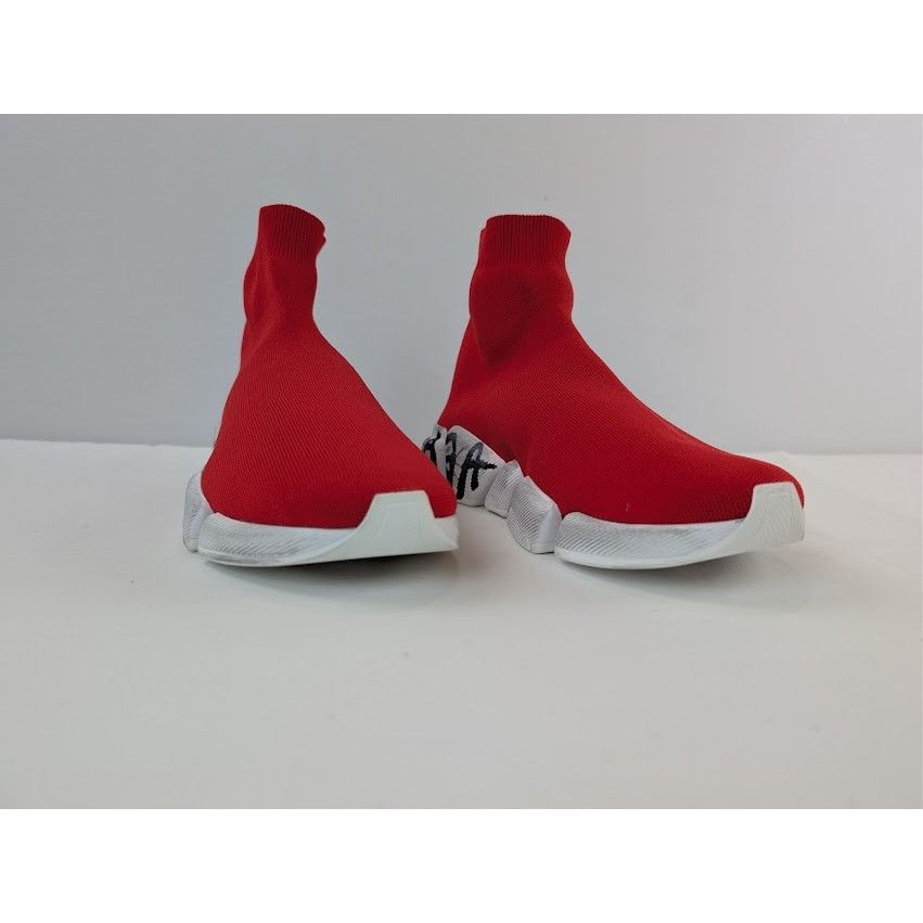 Balenciaga o1rshd1 Q:2 / Speed 2.0 Graffiti Recycled Knit Sneaker Red Size US 11 / EU 44 - 5 Thumbnail