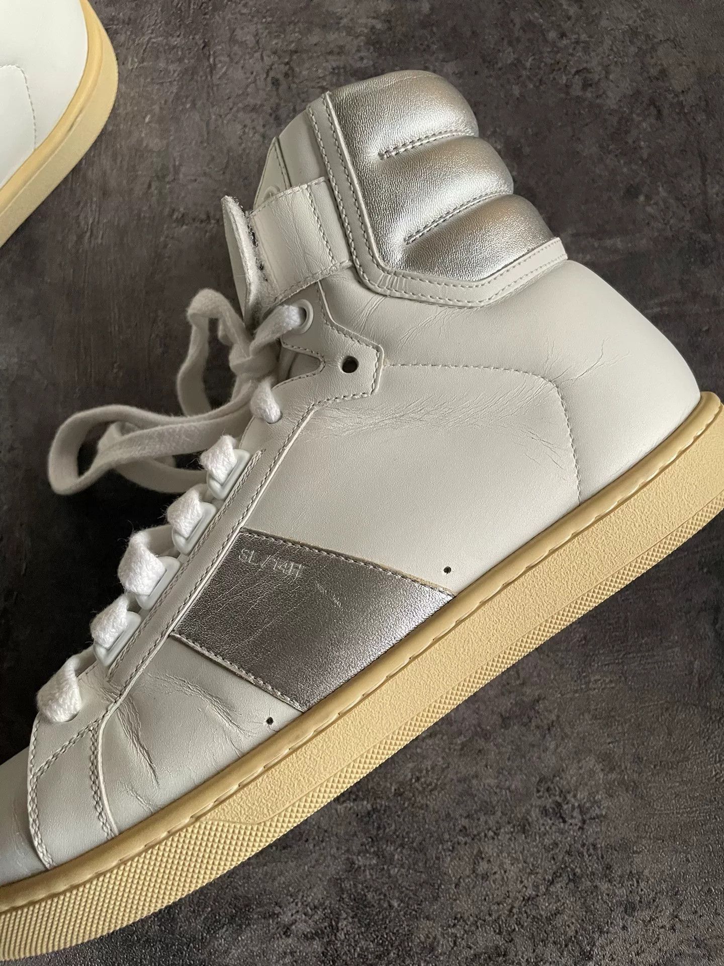 Saint Laurent Paris Saint Laurent High Top Sneakers with Velcro Straps. Size US 8 / EU 41 - 4 Thumbnail