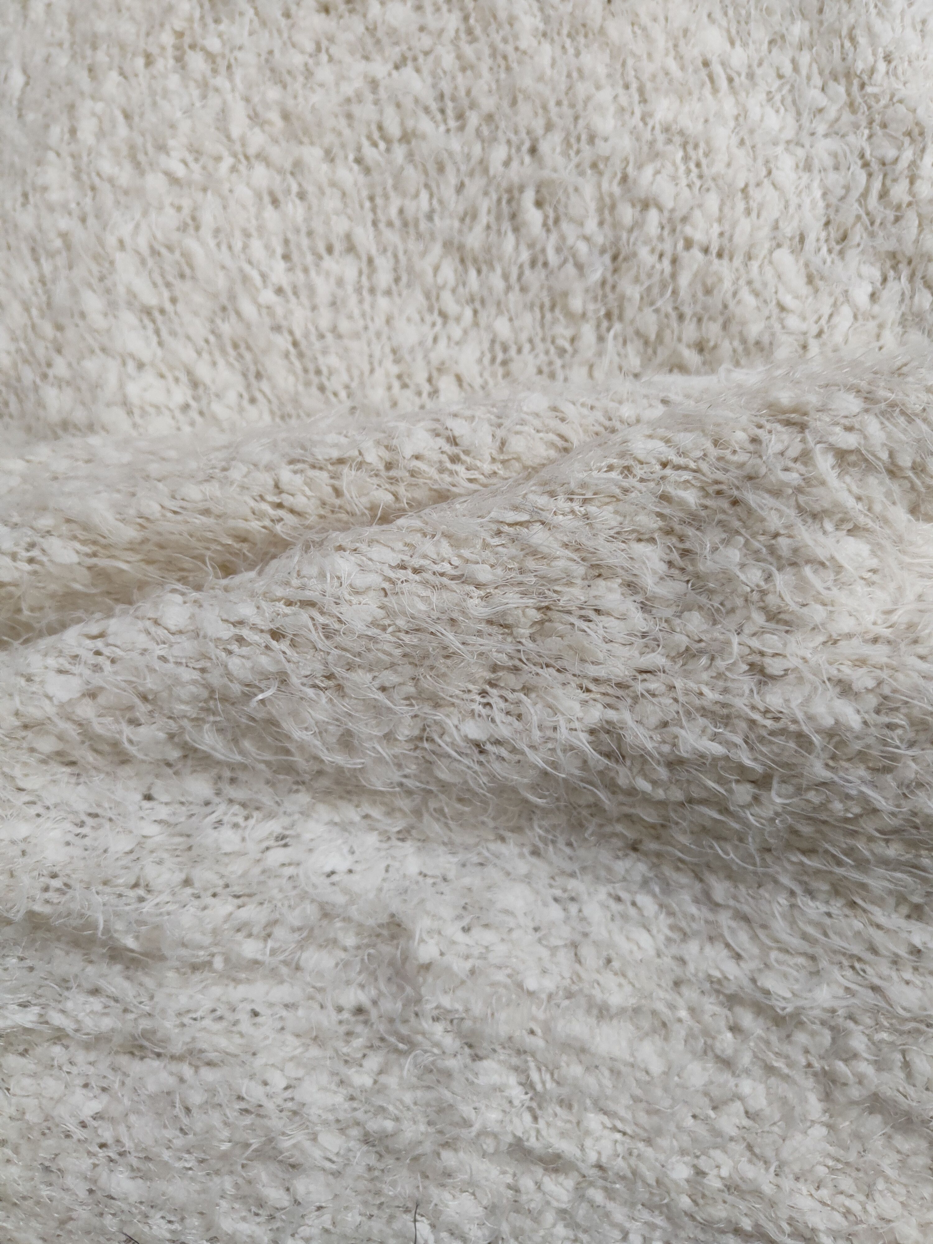 Homespun Knitwear Sugar Spoon Cream Shag Shaggy Fur Mohair Knitwear #S2064 Size S / US 4 / IT 40 - 10 Thumbnail