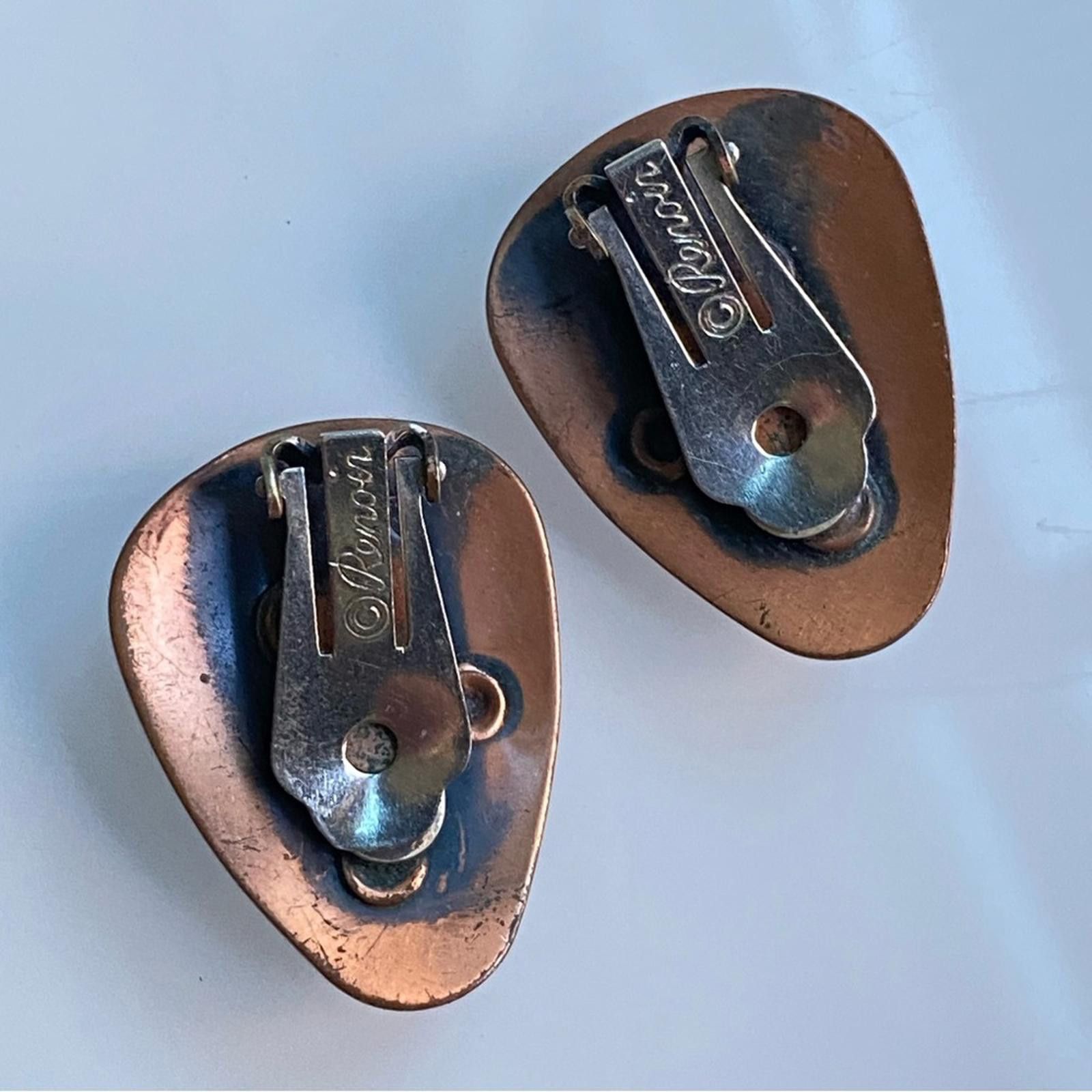 Other Vintage Renoir Copper Modernist Clip-On Earrings Size ONE SIZE - 2 Thumbnail