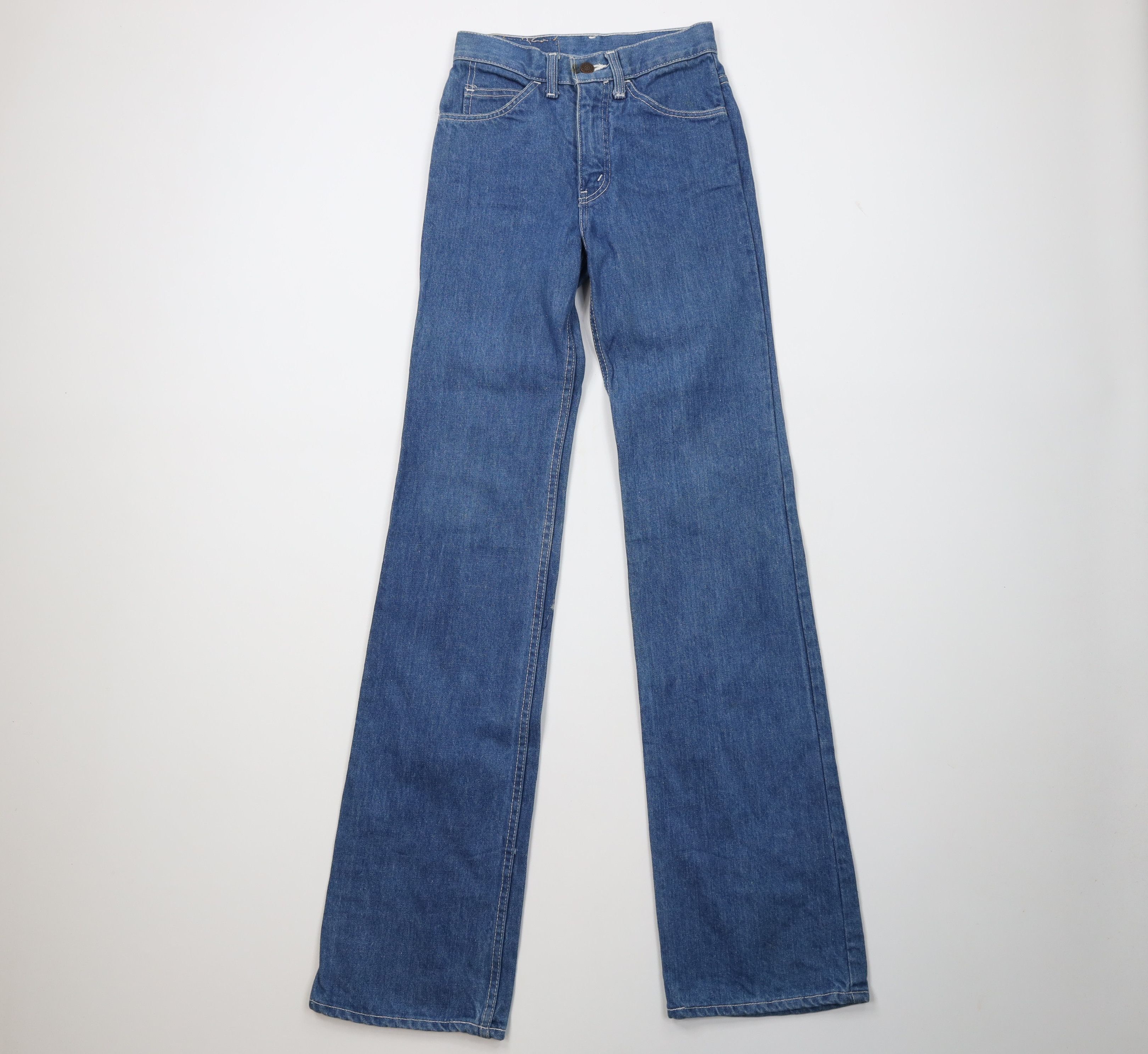 Vintage Vintage 70s Streetwear Flared Wide Leg Denim Jeans Blue Size 26" / US 2 / IT 38 - 1 Thumbnail