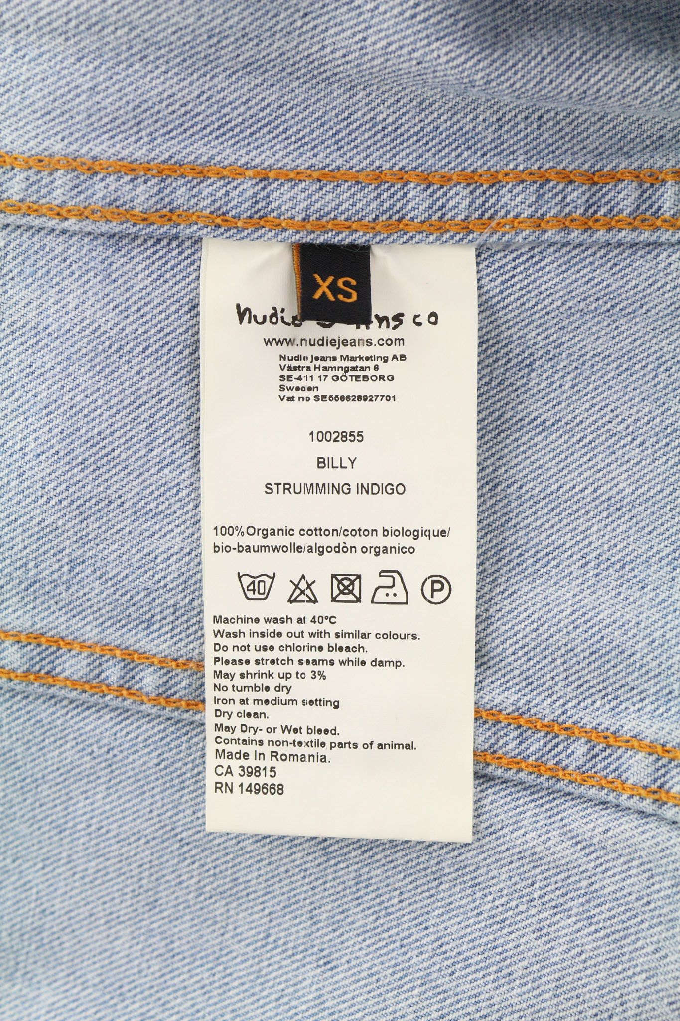 Nudie Jeans BILLY XS Strumming Indigo Organic Cotton Blue Jacket 82447 Size US XS / EU 42 / 0 - 7 Thumbnail