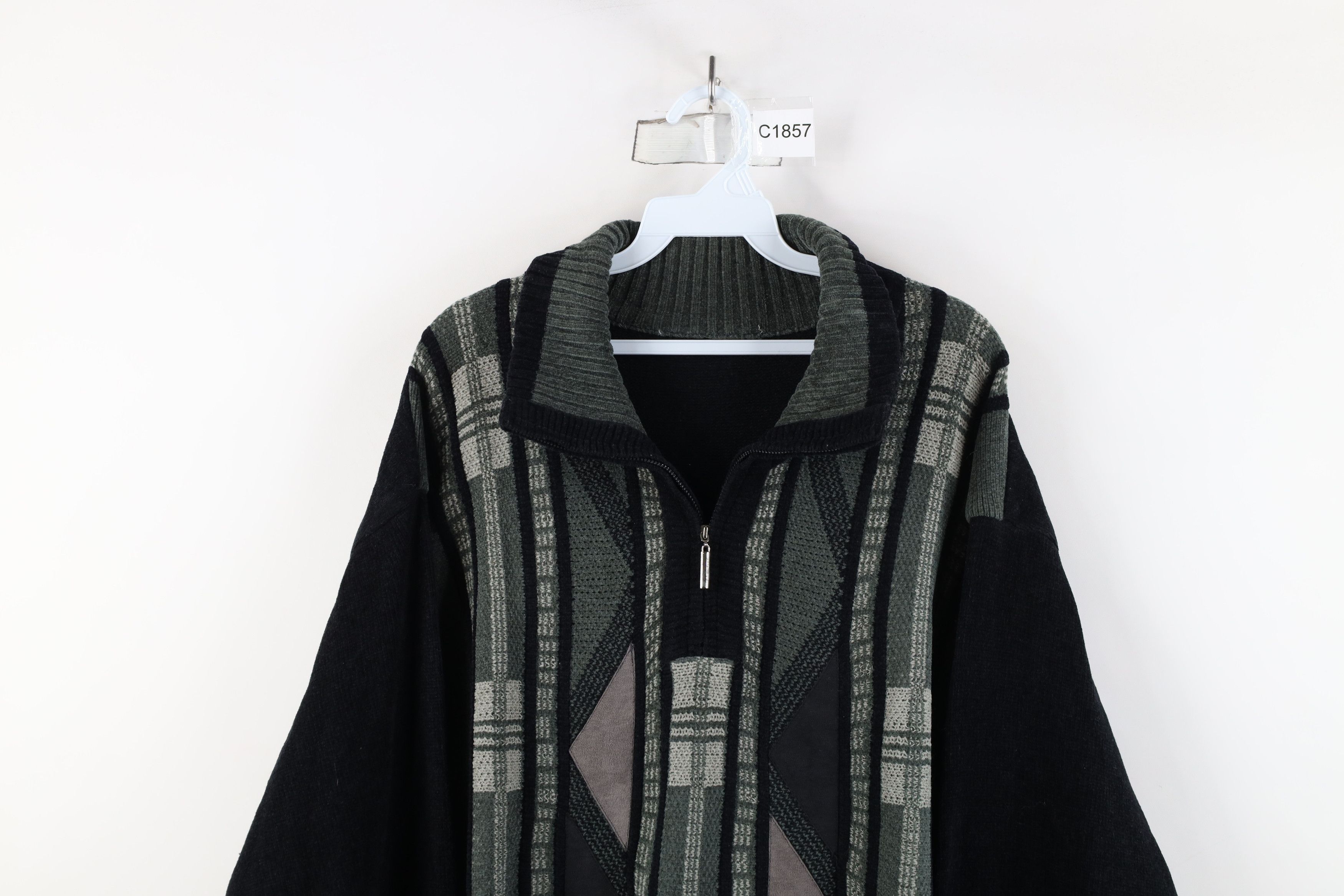 Vintage Vintage 90s Coogi Style Textured Fleece Half Zip Sweater Size US XXL / EU 58 / 5 - 2 Thumbnail