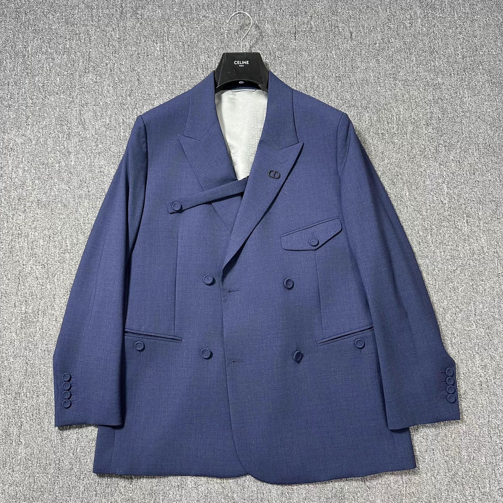 Dior Dior Deconstructed Double Breasted Mist Blue Suit Size 50R - 1 Thumbnail