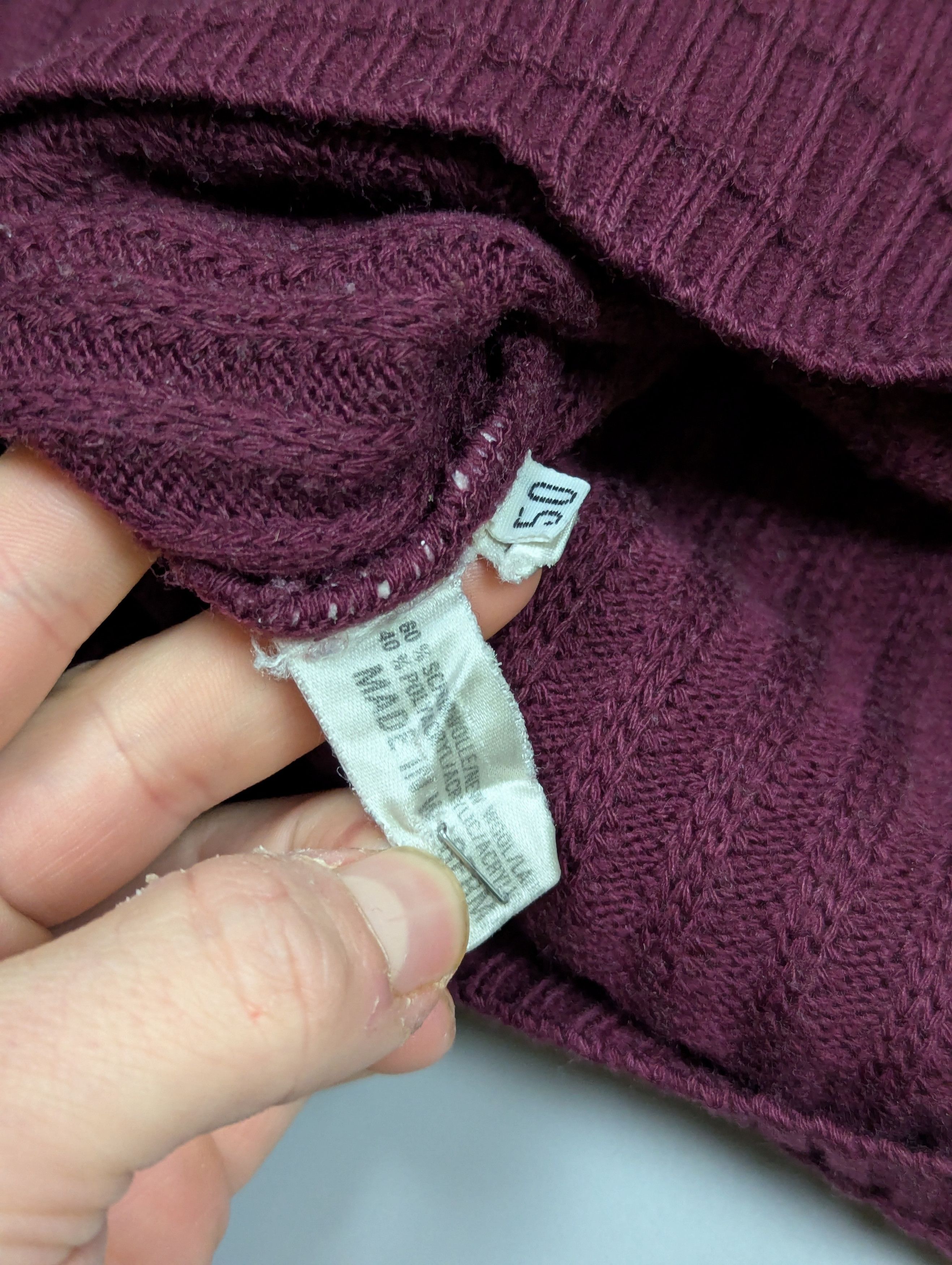 Carlo Colucci Rare 80s Carlo Colucci Germany Wool Sweater Deep Burgundy Size US L / EU 52-54 / 3 - 8 Thumbnail