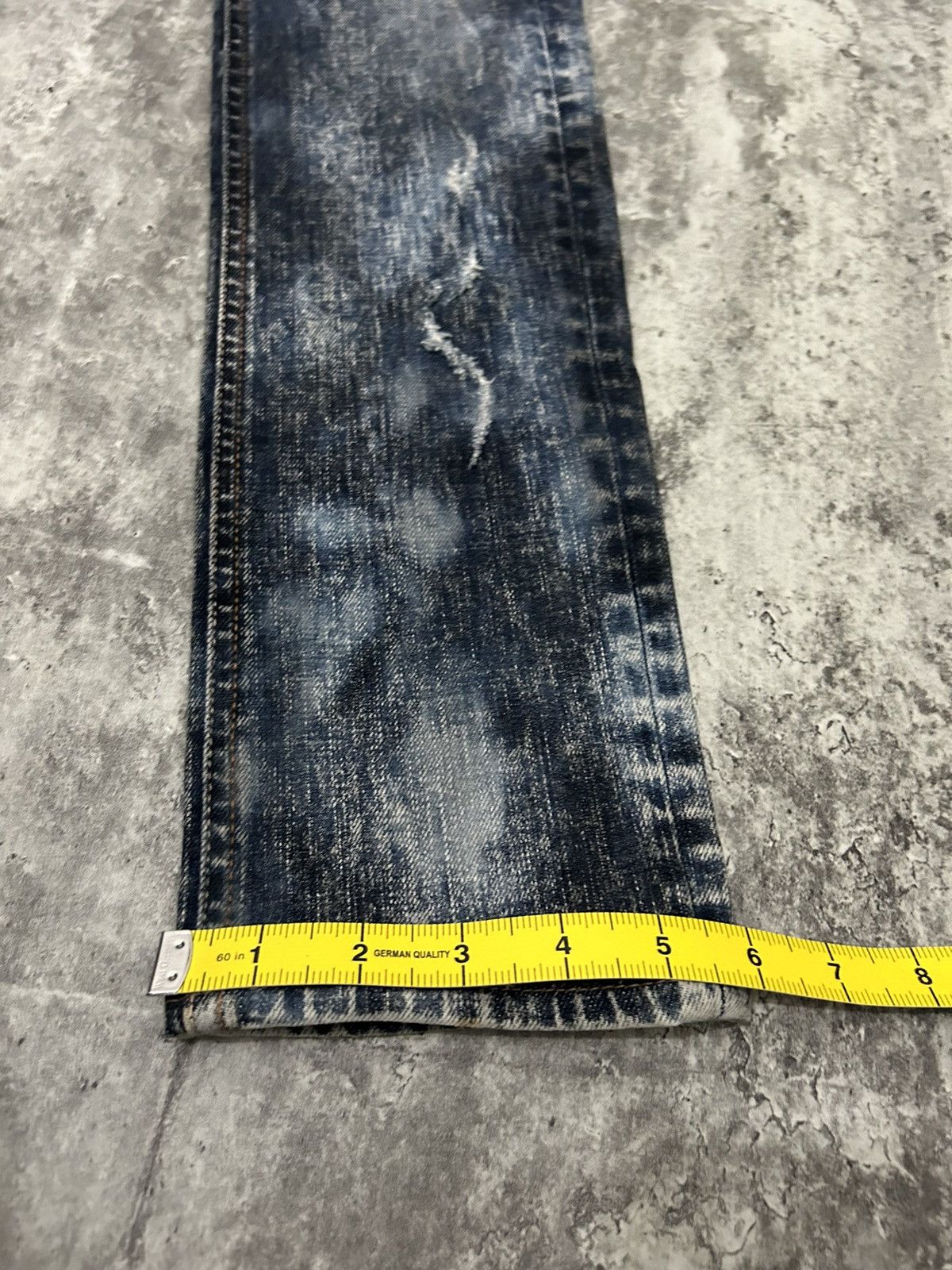 If Six Was Nine × Japanese Brand × Le Grande Bleu (L.G.B.) Buckaro Design Acid Wash Pattern Distressed Denim Pants Size 28" / US 6 / IT 42 - 22 Thumbnail