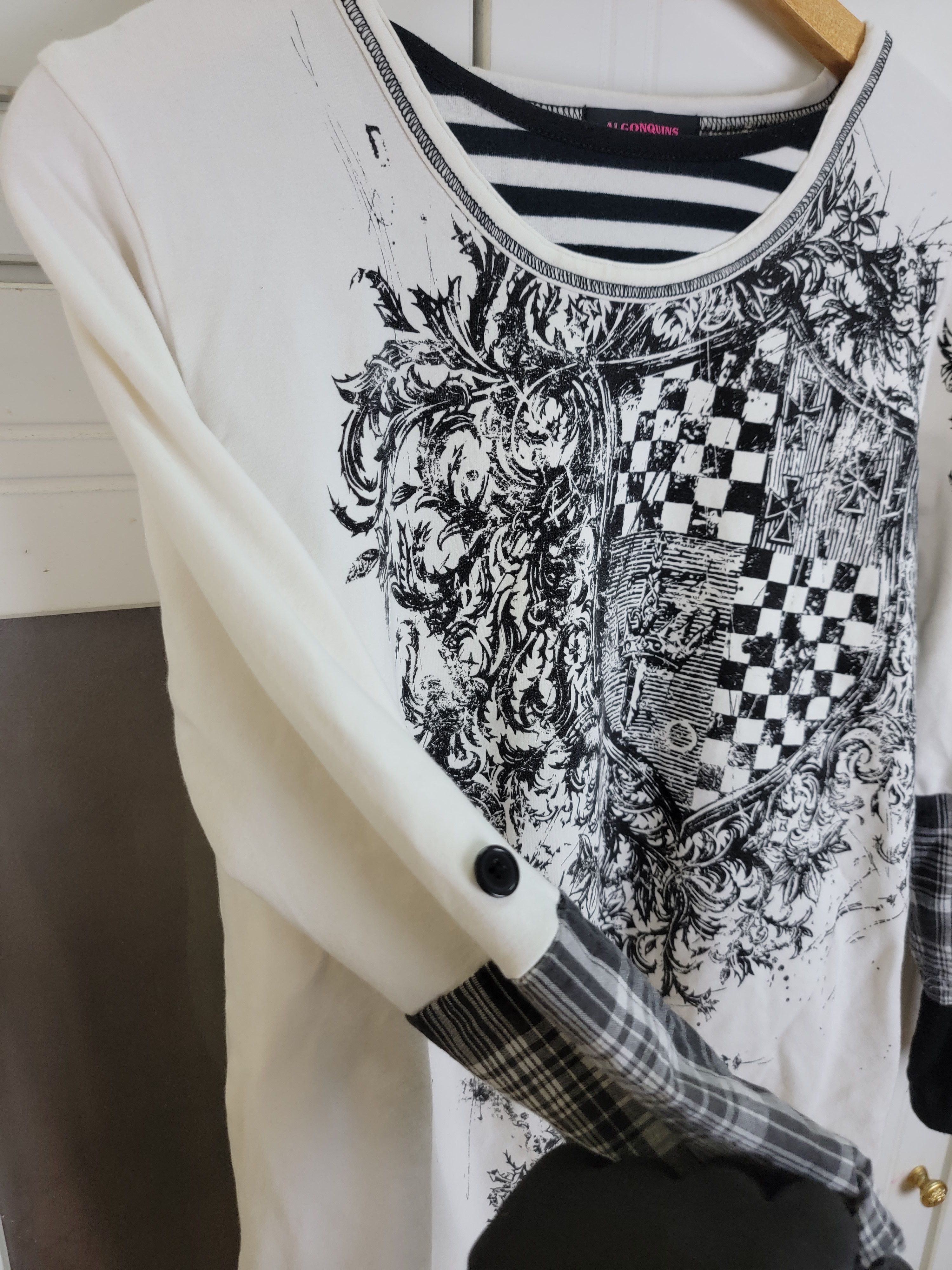 Japanese Brand × Vintage Vintage Algonquins Punk Double Sleeve Size US S / EU 44-46 / 1 - 5 Thumbnail