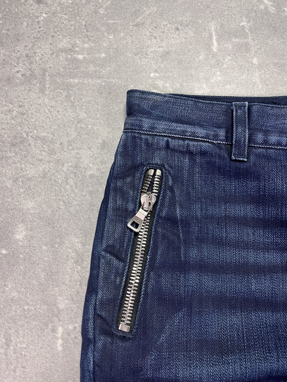 Balmain Balmain Paris Navy Dark Blue Zip Pockets Biker Jeans 31 Size US 31 - 6 Thumbnail