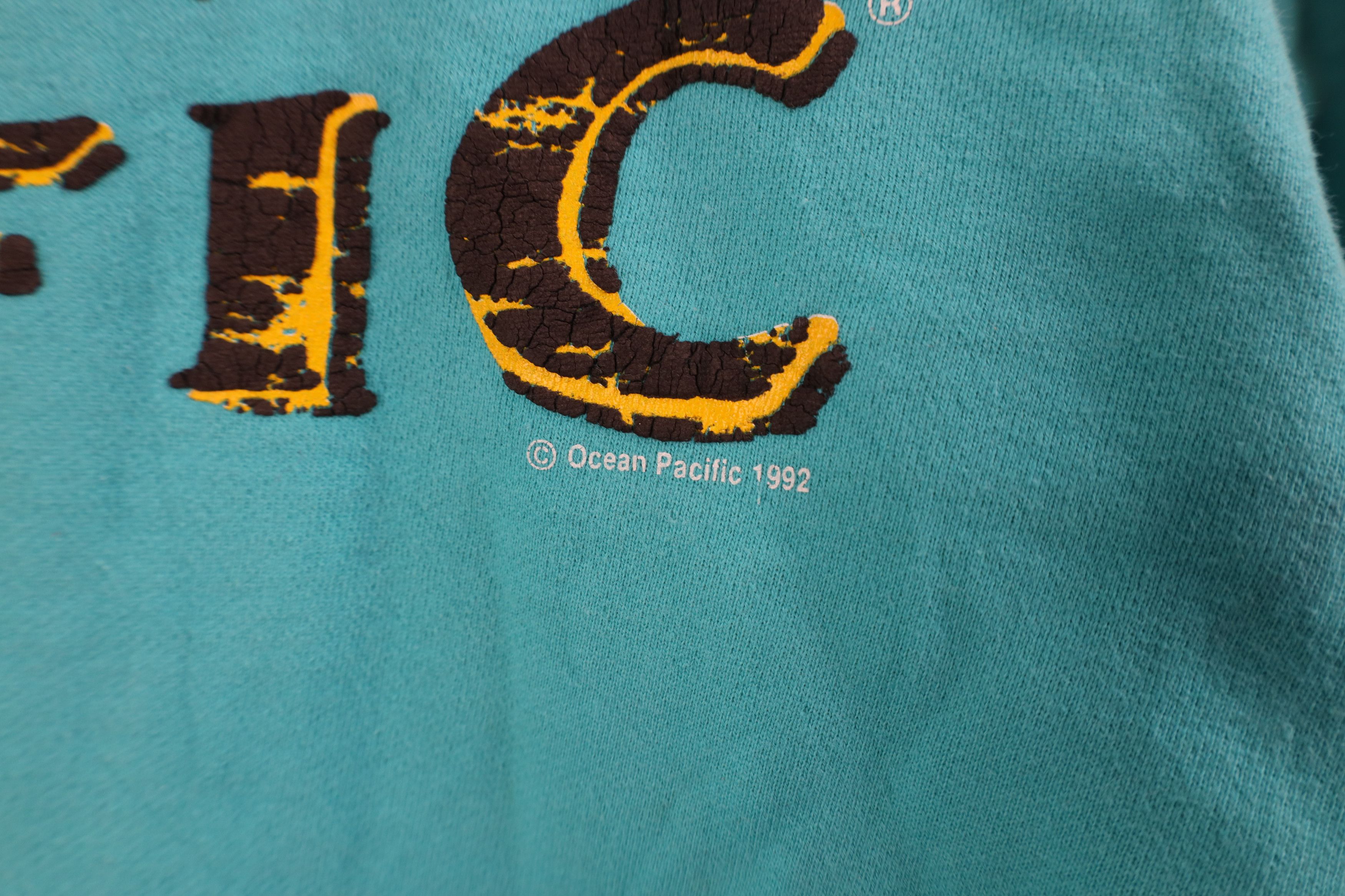 Ocean Pacific Vintage 90s Ocean Pacific Surfing Baggy Sweatshirt Teal Size US L / EU 52-54 / 3 - 5 Thumbnail