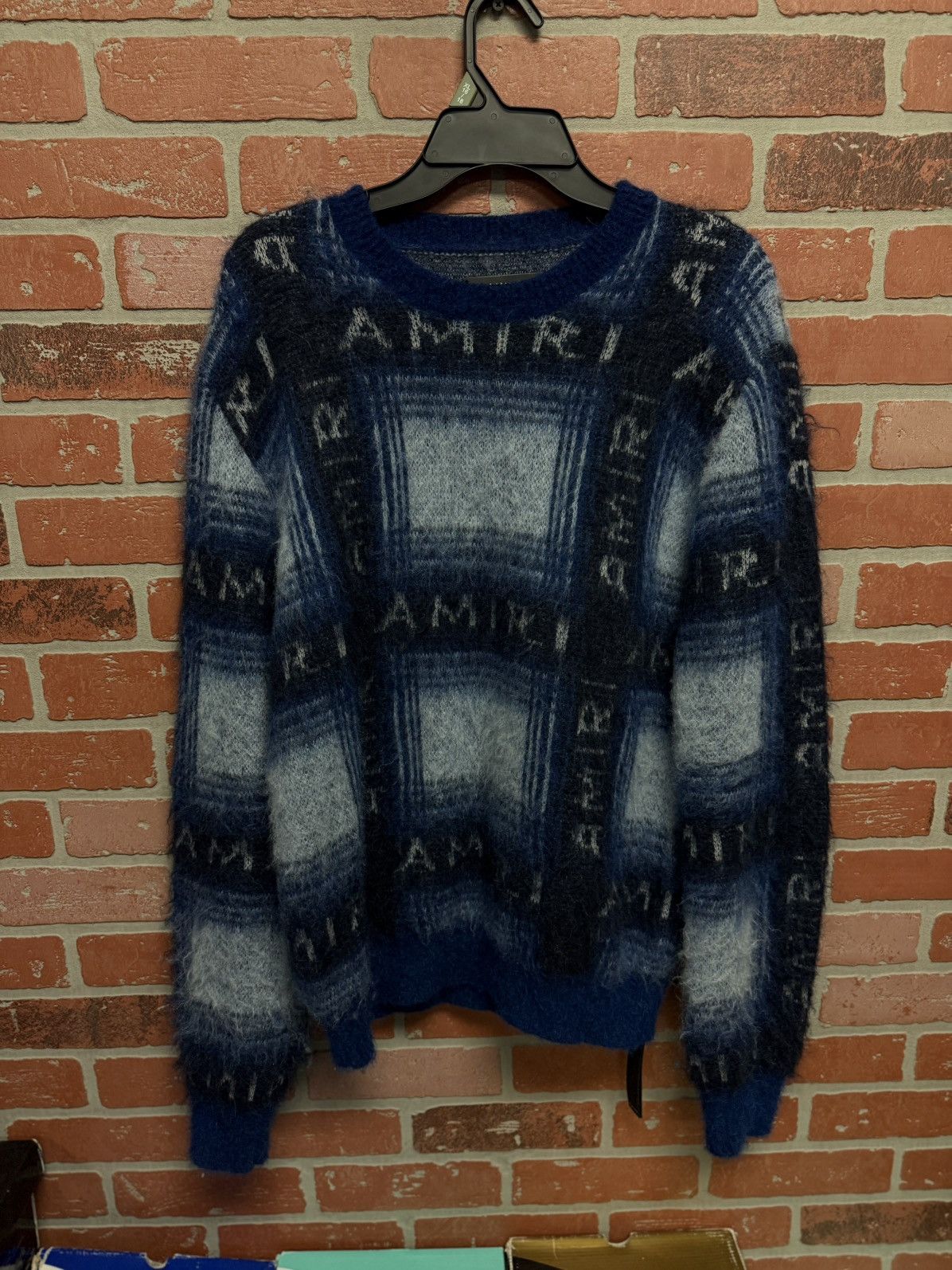 Amiri Amiri BRUSHED MOHAIR PLAID CREW Size M Clean 🧼 Size US M / EU 48-50 / 2 - 1 Thumbnail