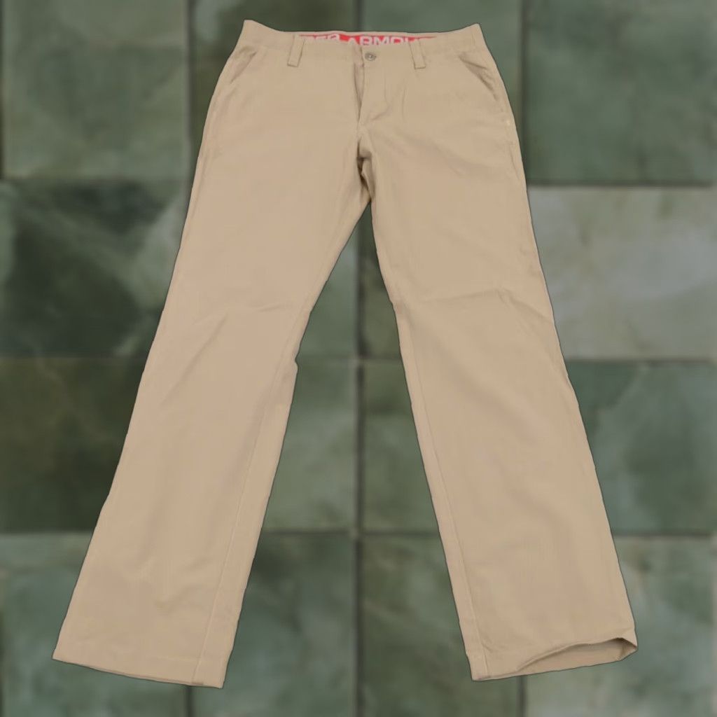 Under Armour Under Armour Chino Pants Mens Beige Flat Front Straight Leg 34x31 Size US 34 / EU 50 - 1 Thumbnail