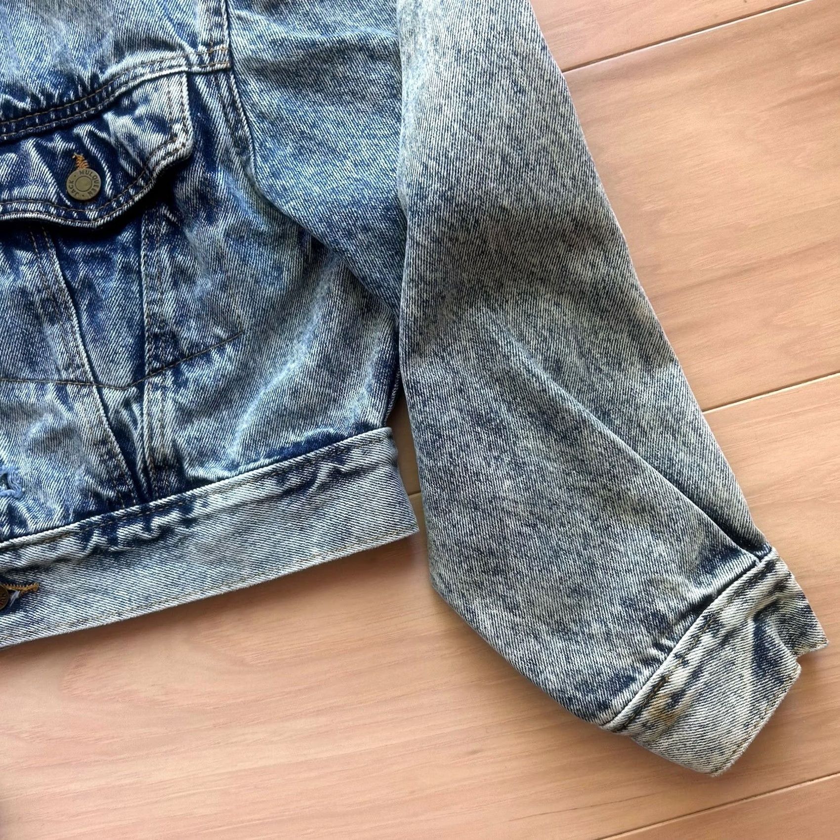 Denime VINTAGE Jack Mulqueen Denim Blue Jean Jacket Cropped Women’s Medium Size 32" / US 10 / IT 46 - 5 Thumbnail