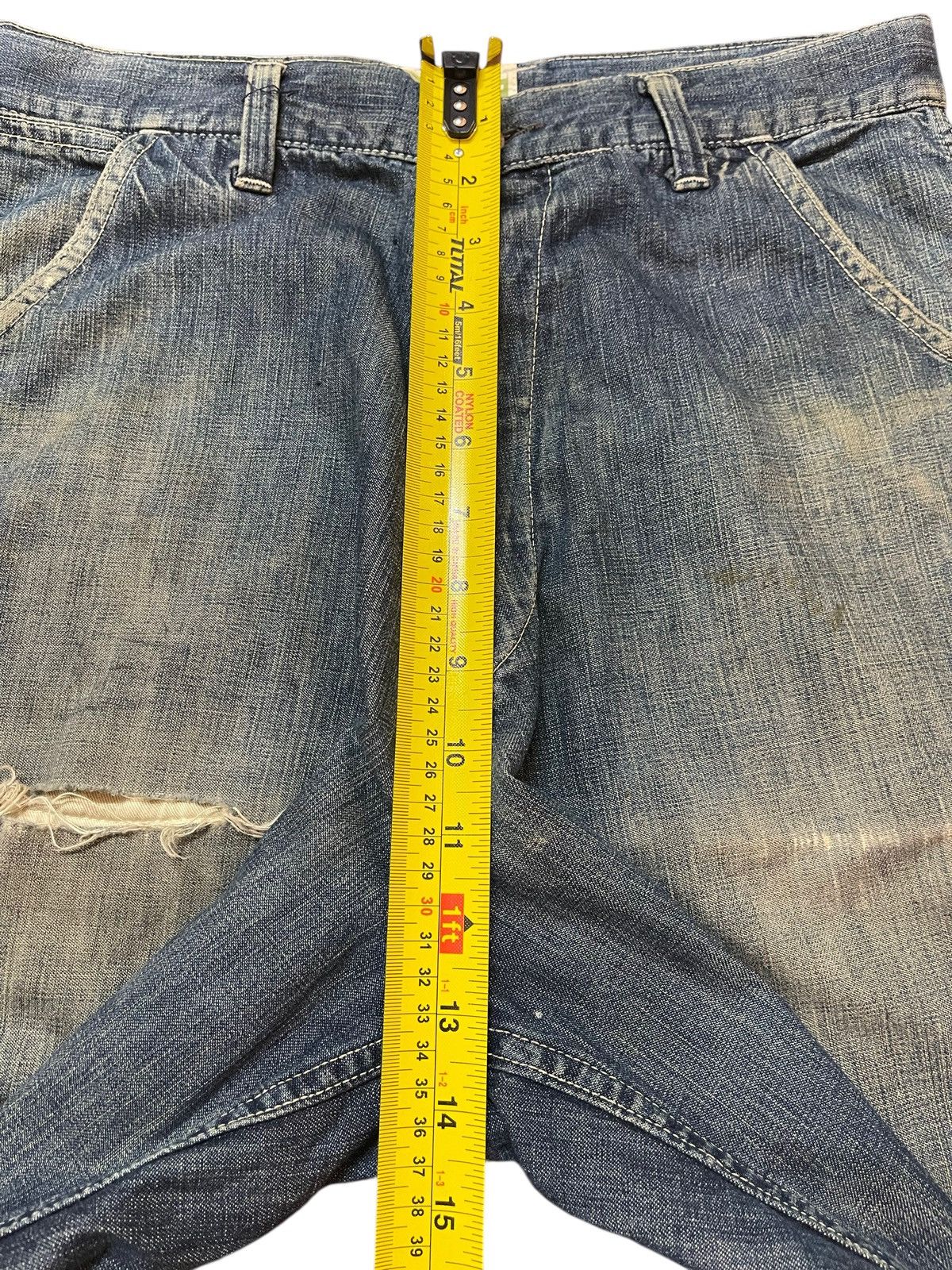 Post Overalls Vintage Japan Post Overall Mud Wash Style Ripped Baggy Jeans Size US 30 / EU 46 - 16 Thumbnail